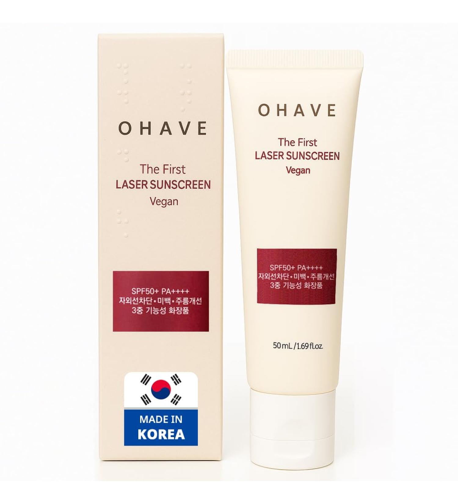 OHAVE Sunscreen SPF 50+ PA++++ Broad Spectrum Sunblock | Lightweight Non-Greasy & Water-Resistant | Moisturizing UV Protection for Face & Body | UVA/UVB Defense | For Sensitive & All Skin Types 1.69 Fl Oz (Pack of 1) - Buy Online on GoSupps.com