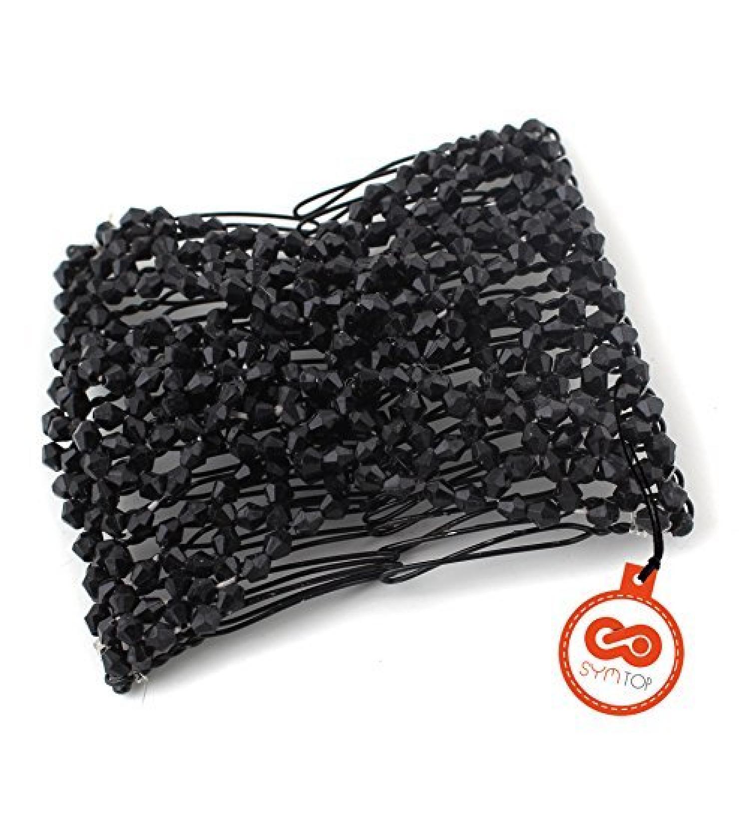 Stretchy floral hair clip wedding accessory for women black