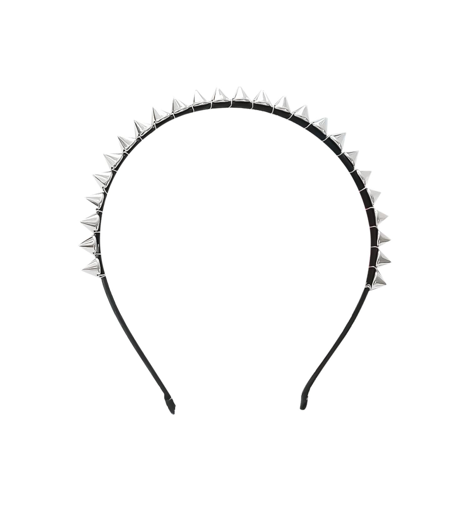 AOVNA Silver Metal Stud Rivet Spike Headband Lightweight Flexible Women Headwear Aliceband Punk Girl Easy to Wear Eye-Catching - Buy Online on GoSupps.com