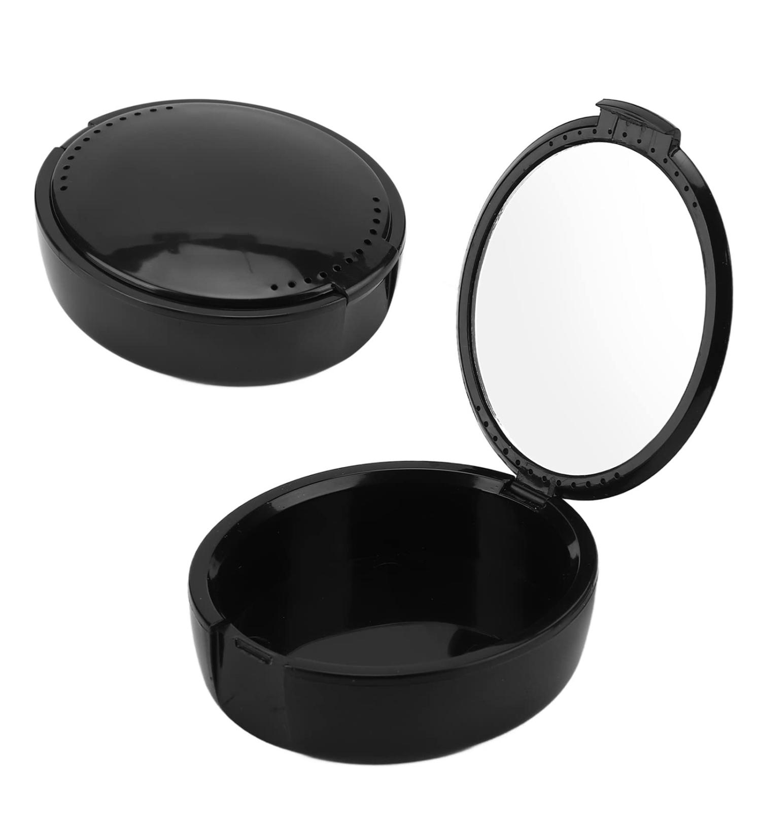 Portable Black Prosthesis Case & Storage Box for False Teeth - Travel-Friendly Retainer Cleaning Cup - Buy Online on GoSupps.com