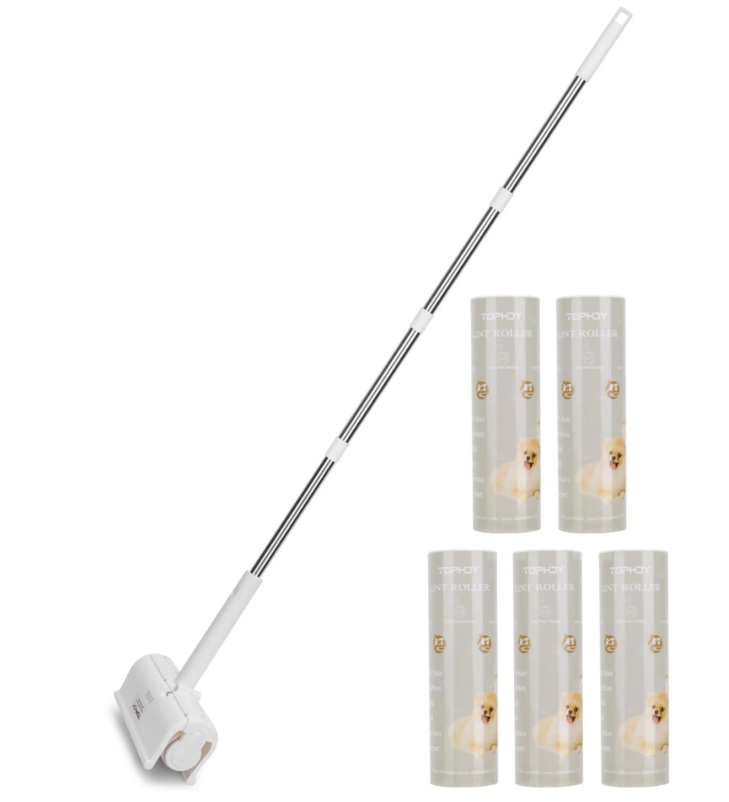 Large Floor Lint Roller for Pet Hair - Extra Sticky 6.3" Wide Long Handle 300 Sheets - Ideal for Clothes Sofa & Bed - International Shipping Available - Buy Online on GoSupps.com