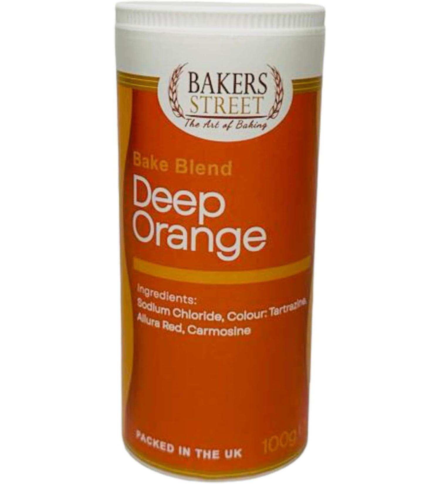 Bakers Street | Deep Orange Food Colour Powder (100g X6)| Use on Cake Surfaces Decorations or Colour Sugarpaste Fondant Icing Chocolate Buttercream Royal Icing Macarons and More - Buy Online on GoSupps.com