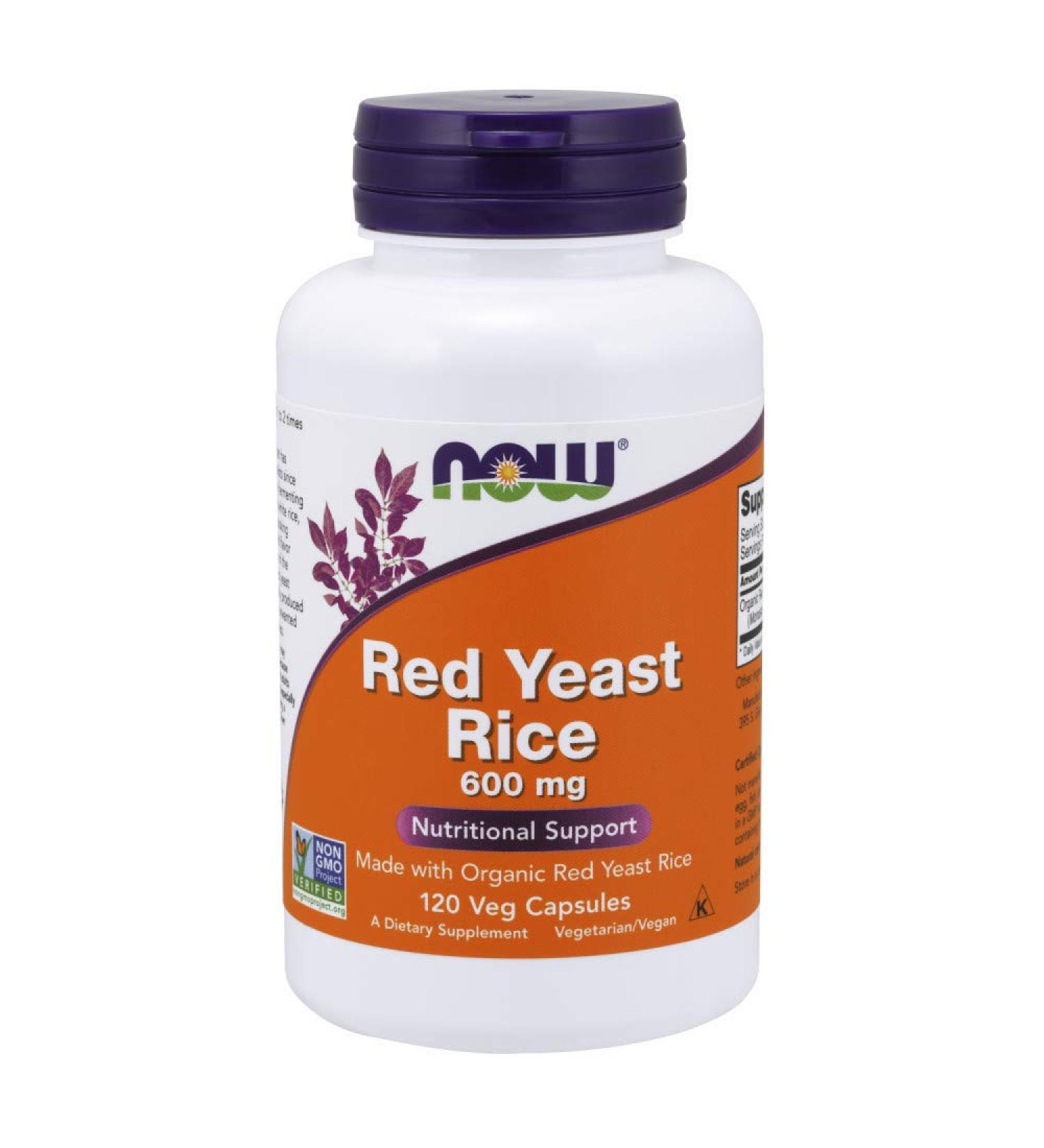 Now Foods Red Yeast Rice 600mg - 120 Veggie Capsules | Supports Cardiovascular Health - Buy Online on GoSupps.com