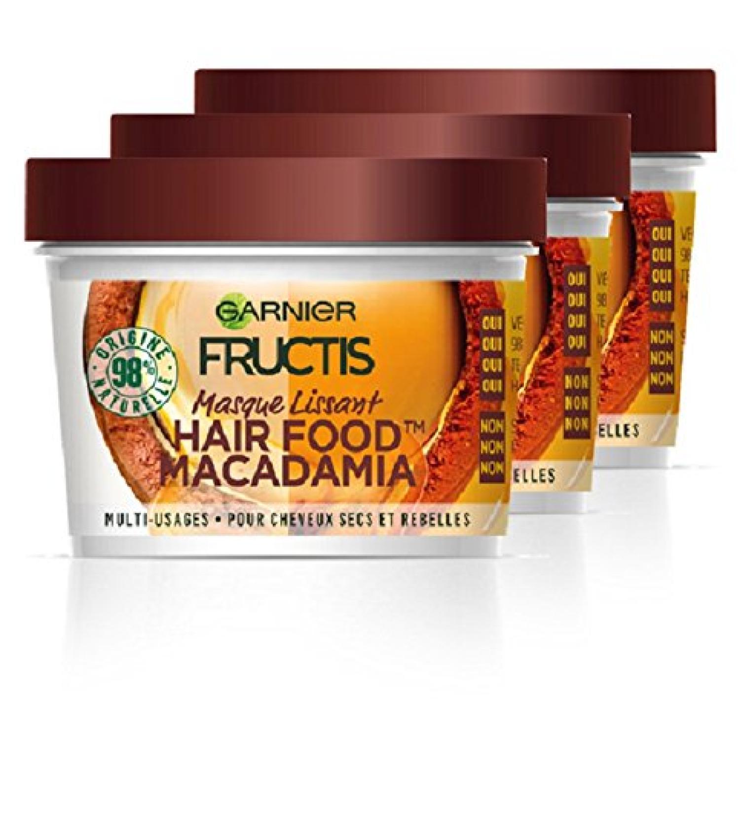 Garnier Fructis Hair Food Nourishing Mask Macadamia 390 ml - Pack of 3 - Buy Online on GoSupps.com
