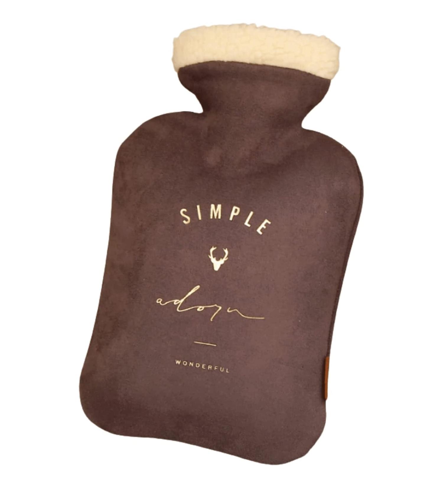 Olotu Portable Hot Water Bottle - 1L Heat Pack with Plush Lavender Cover for Neck & Shoulder Pain Relief - Buy Online on GoSupps.com