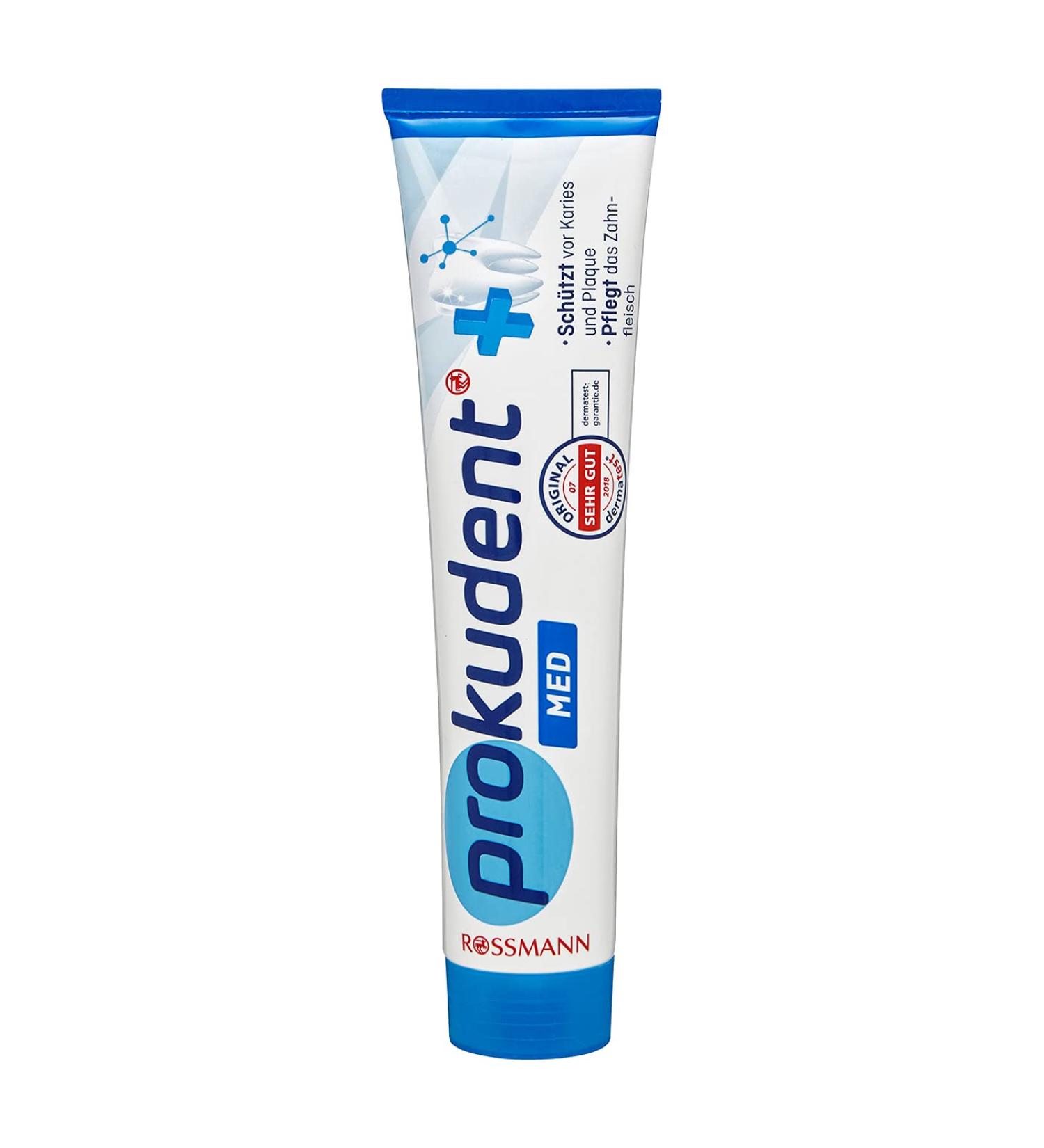 Prokudent med toothpaste 1 x 125 ml protects against caries & plaque cares for the gums caries protection through sodium fluoride vegan
