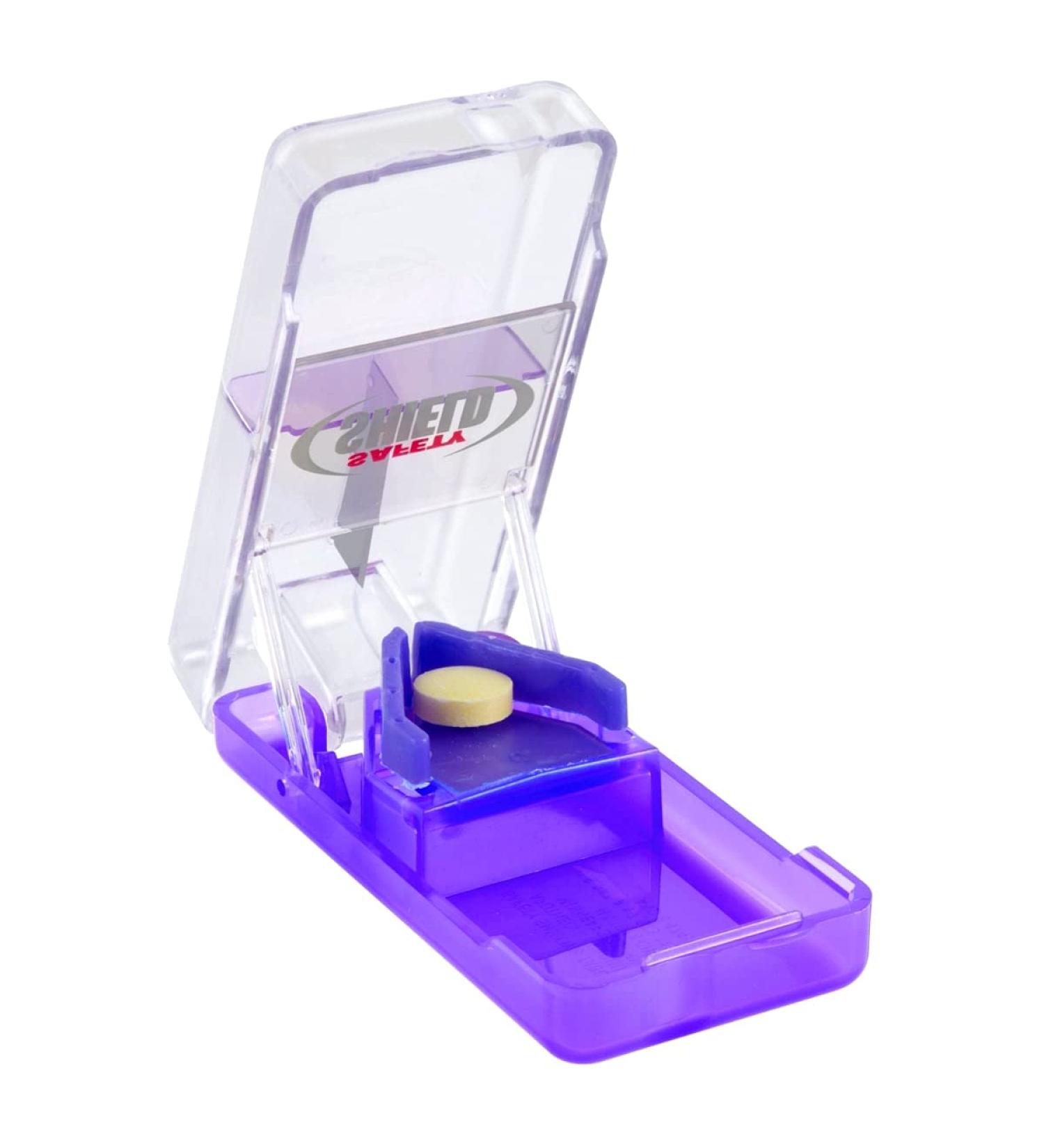 EZY DOSE Pill Cutter with Safety Shield - Pill Splitter for Cutting Pills and Vitamins - Color May Vary - Buy Online on GoSupps.com