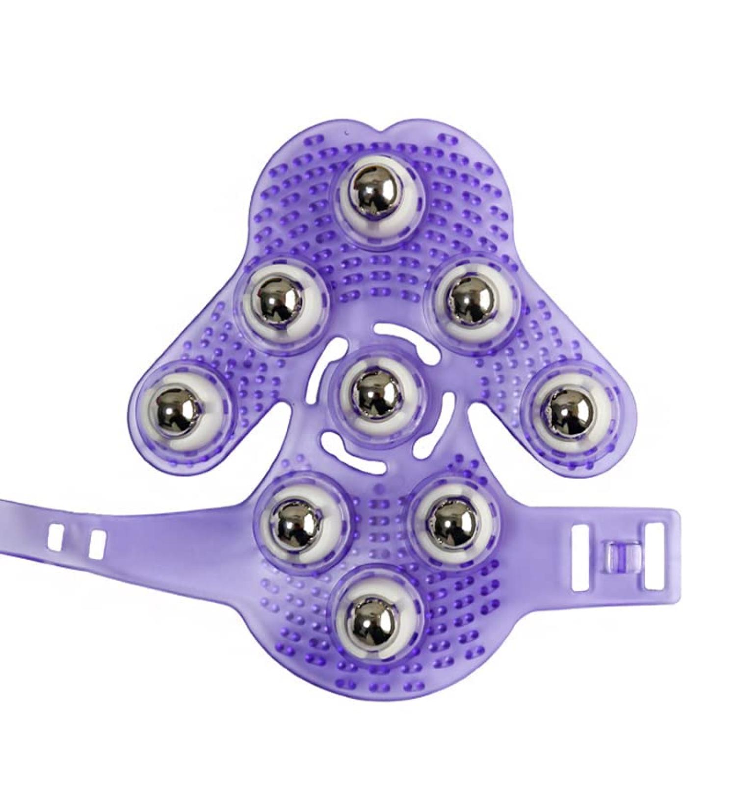 Topwon Palm Shaped Massage Glove - 360-Degree Metal Roller Ball for Cellulite Reduction - Purple - Buy Online on GoSupps.com