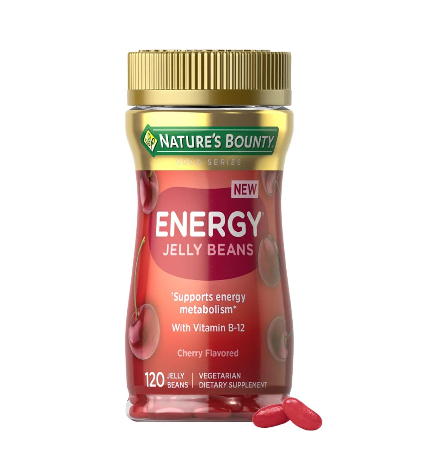 Natureâs Bounty Energy Jelly Beans - Cherry - 120 Jelly Beans - Buy Online on GoSupps.com