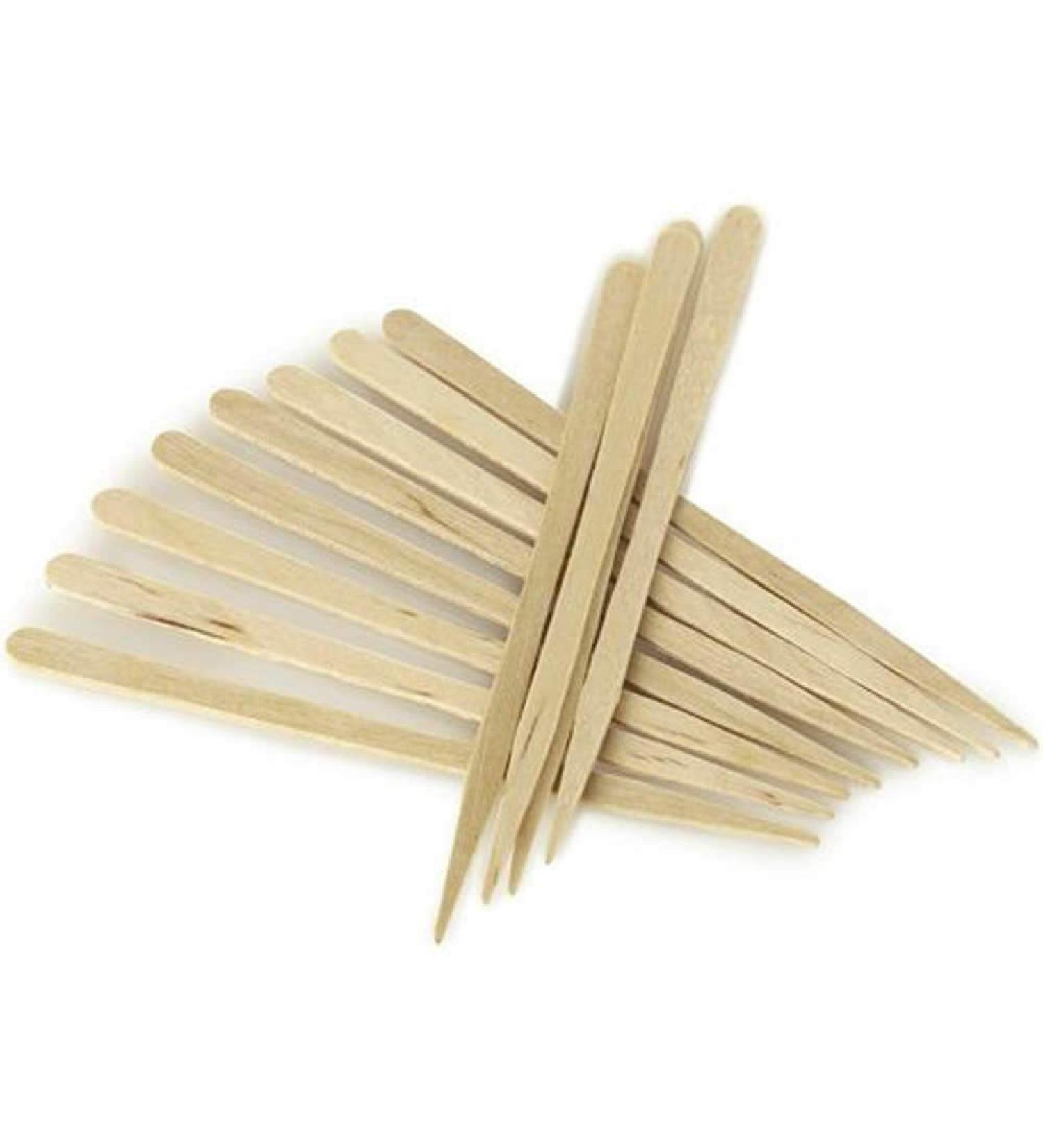 TNBL 100pcs Mini Disposable Wooden Waxing Spatulas Wax Applicator Sticks for Facial Hair Removal 3.5 inches