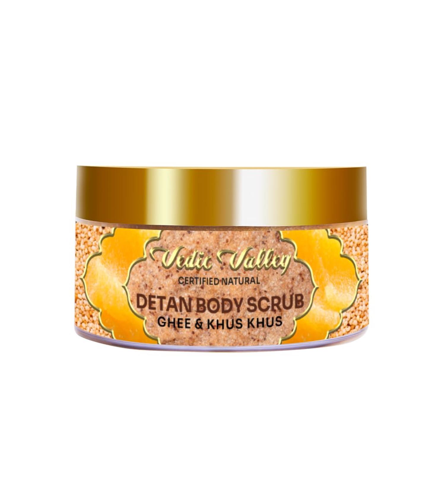 Vedic Valley Certified Natural Detan Body Scrub | Ghee Khus Khus | Traditional Grandma's Recipe for Radiant Skin - Buy Online on GoSupps.com
