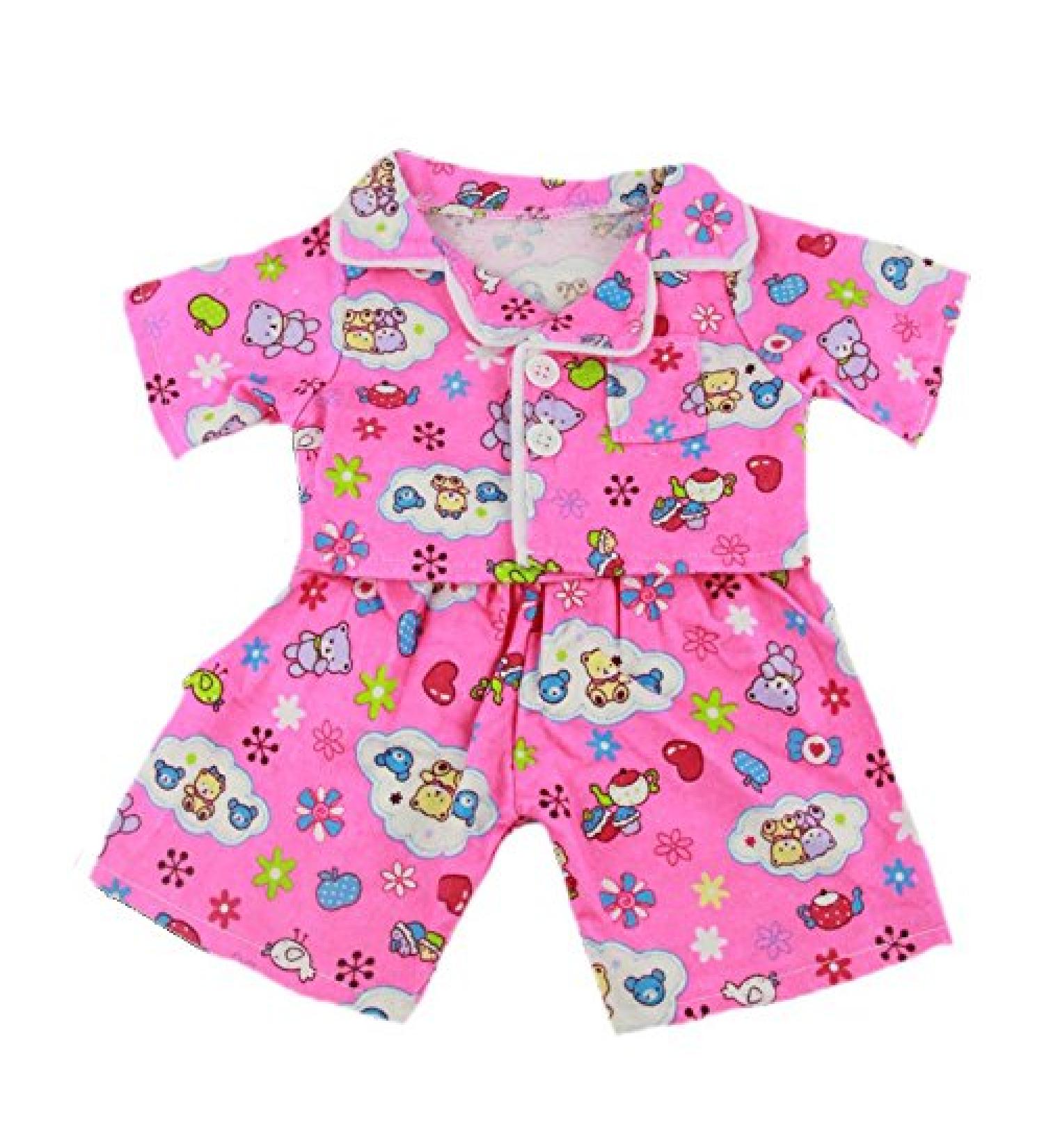 Pink Cute Teddy Pyjamas PJs Outfit Teddy Clothes / fits 8-10 inch (25cm) Teddy Bears