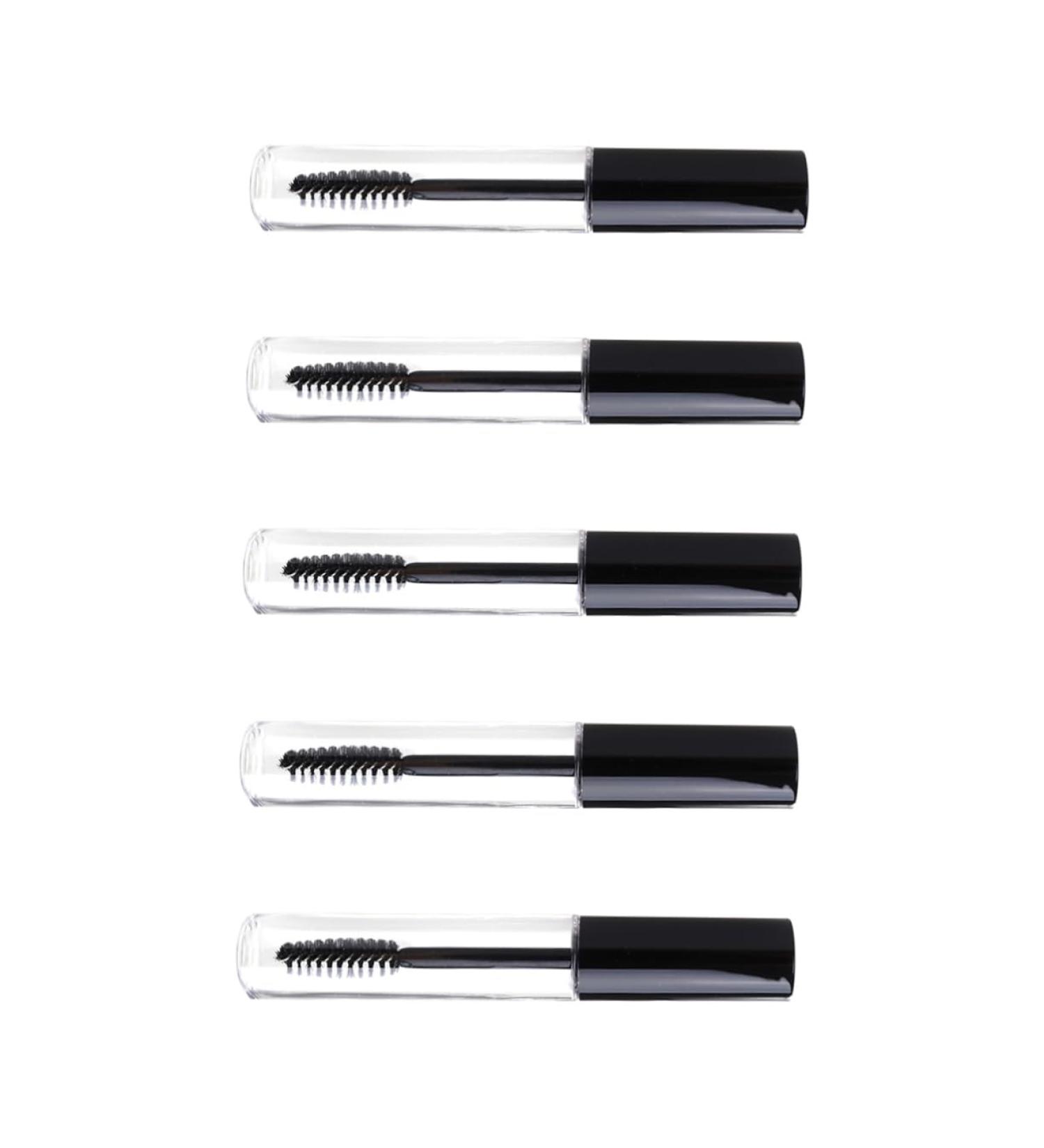Healvian 5pcs Eyelash Brush Tube Empty Tube Makeup Brushes DIY Empty Mascara Tube Eyelash Cream Bottle Black - Buy Online on GoSupps.com