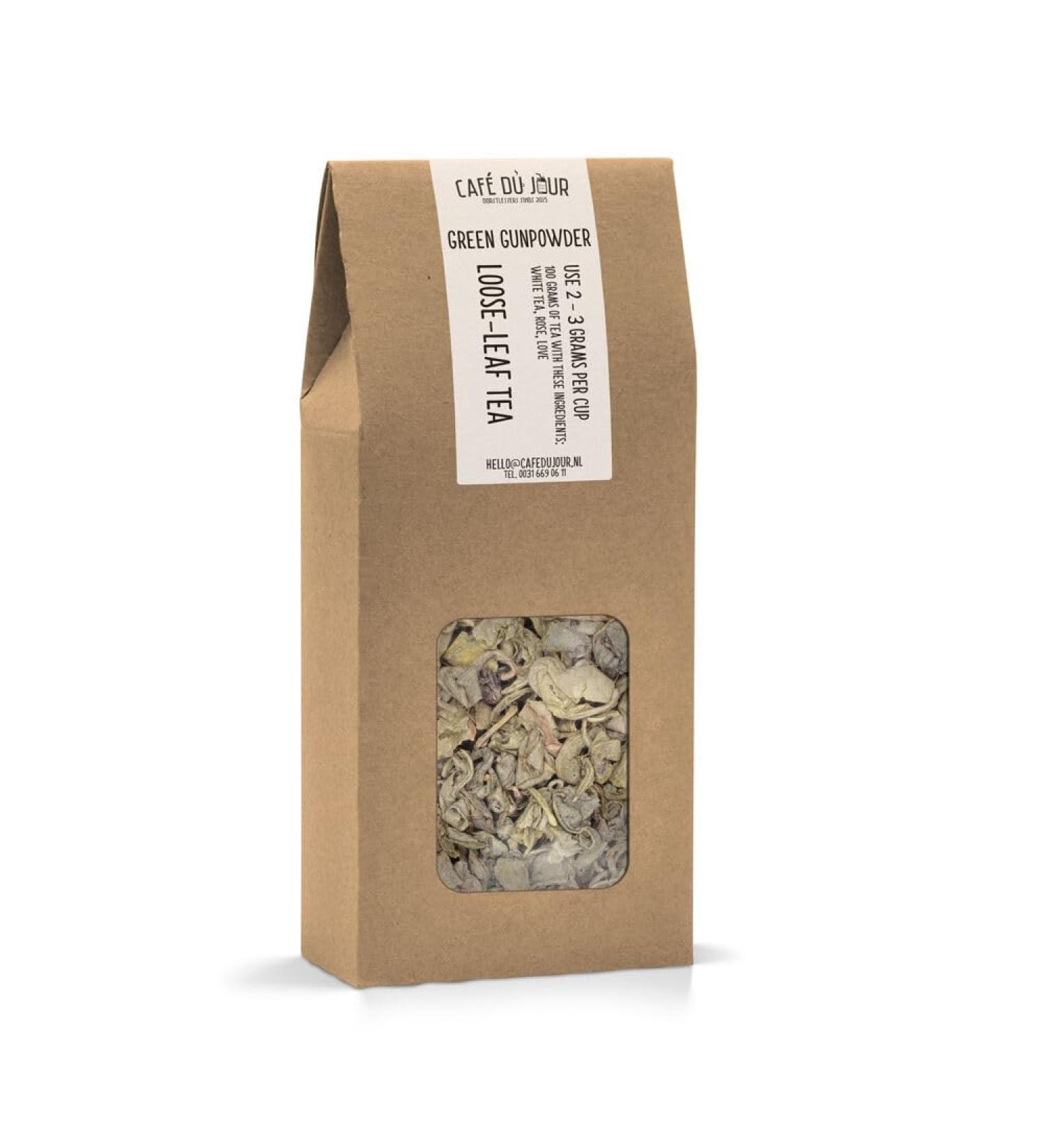 Coffee of the Day Green Gunpowder green tea 100 grams Caf du Jour loose tea