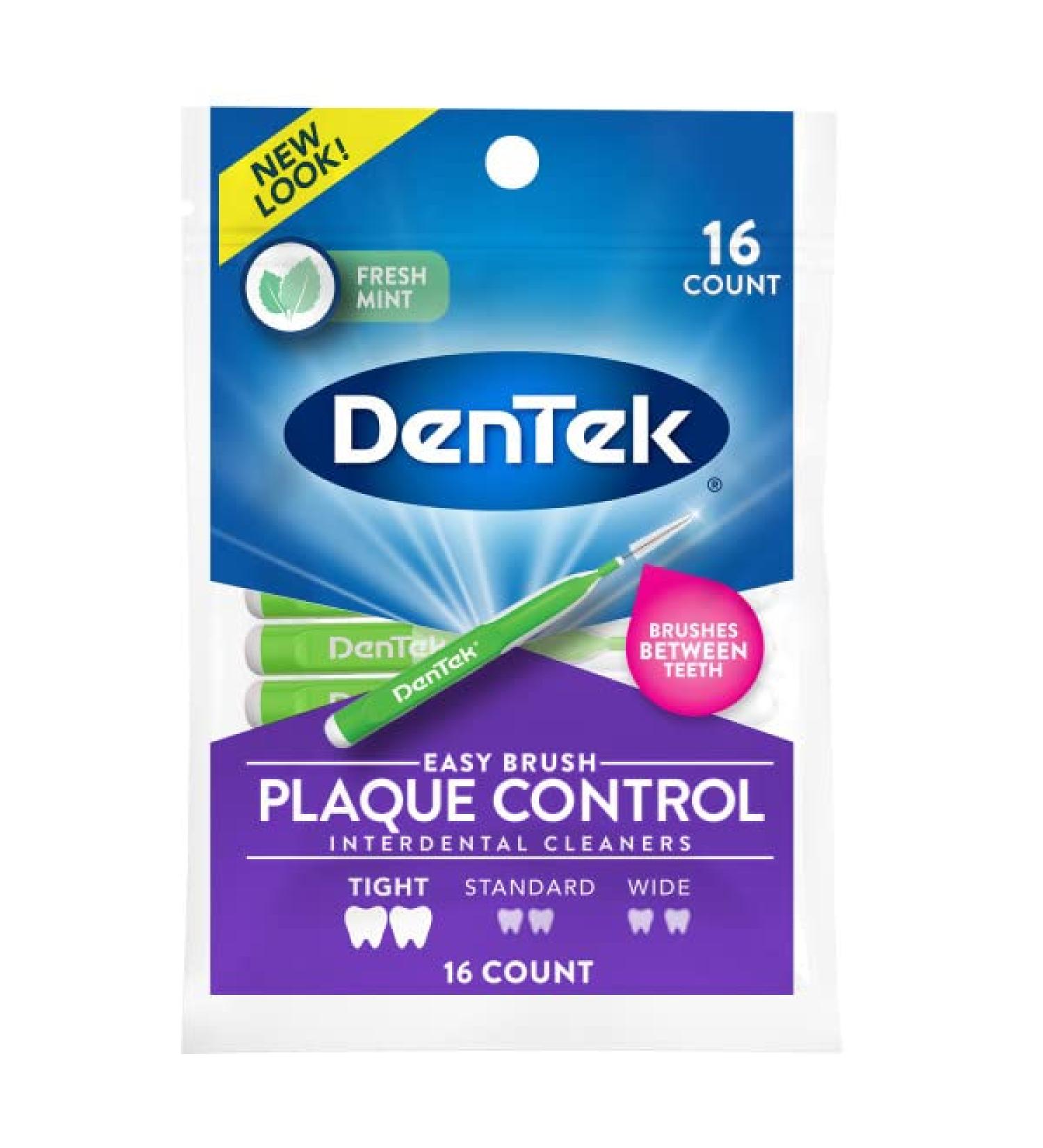 DenTek Easy Brush Fresh Mint Interdental Cleaners 16ct (Pack of 3) - Dental Care - Buy Online on GoSupps.com