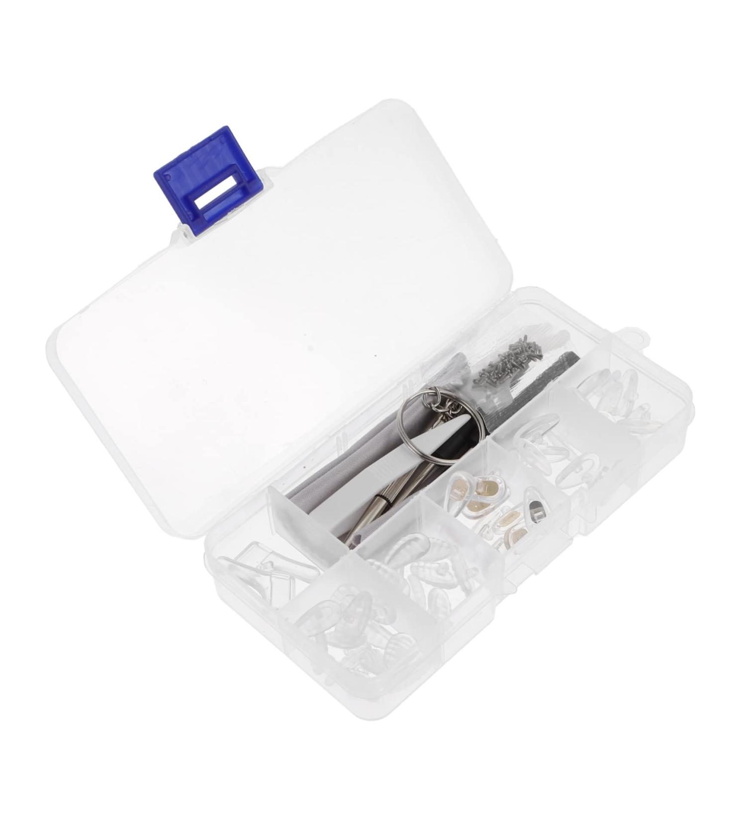 Kombiuda Glasses Repair Set - PVC Nose Pads Ironing Tips & Tiny Screws for Eyewear & Drinking Glasses - Buy Online on GoSupps.com