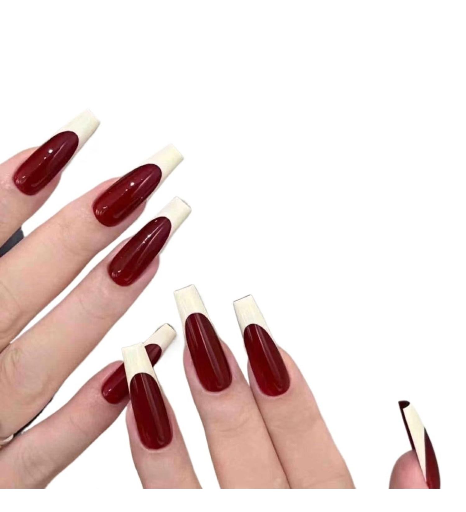 Temperament-enhancing manicure pure hand-worn nail new bride New Year manicure.(XS)