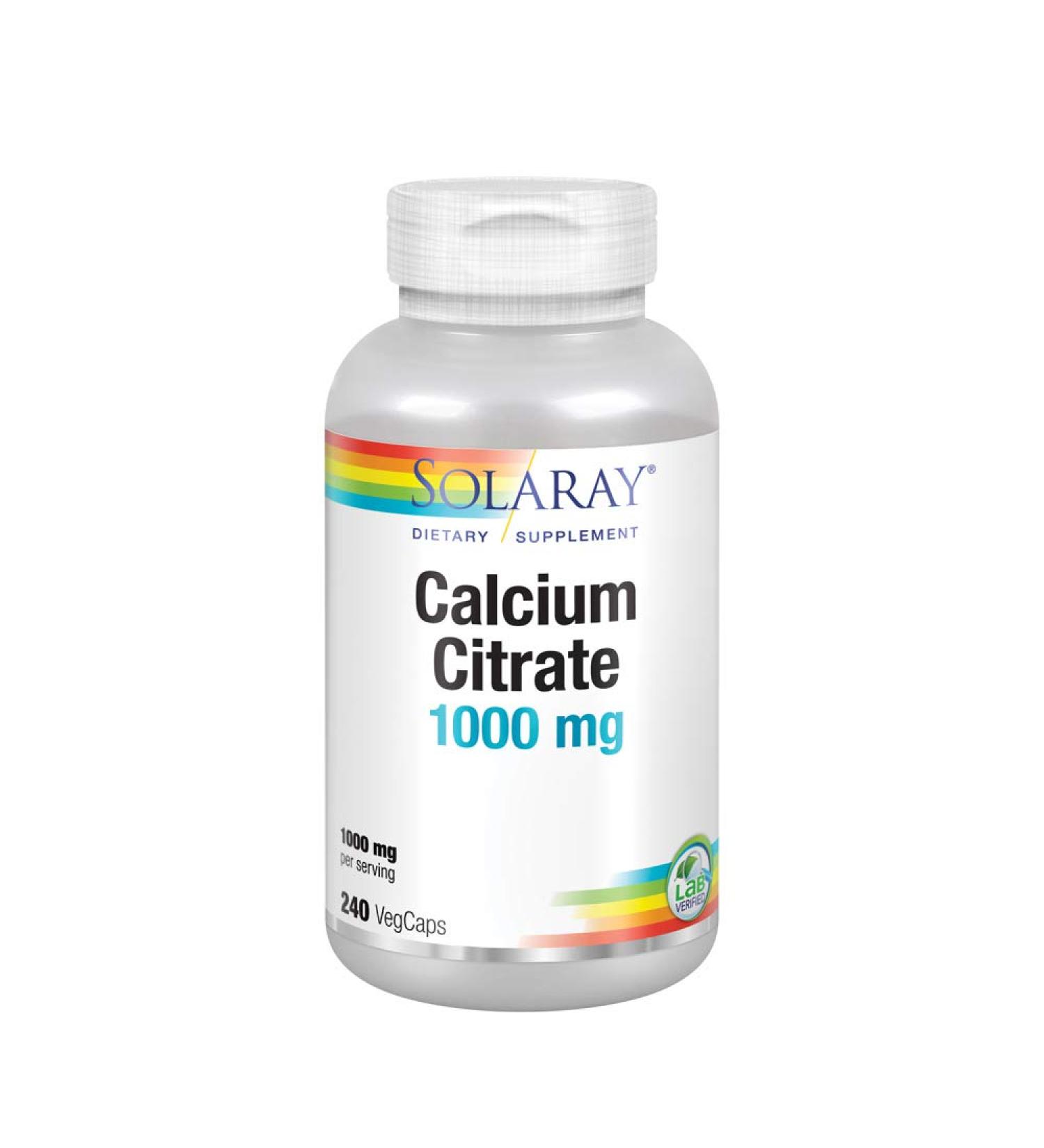Buy Solaray Calcium Citrate 1000 mg - 240 VegCaps for Bone Health | Top Quality Supplement - Buy Online on GoSupps.com