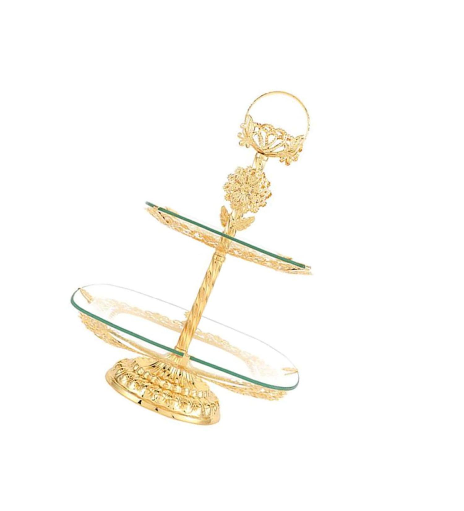 Alipis European Style Fruit Plate Food Tray Decor Cake Stand Golden Tea Table Fruit Plates Desk Child Glass - Buy Online on GoSupps.com