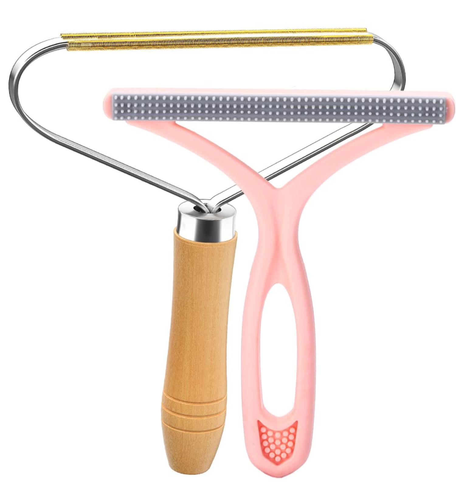 Pet Hair Remover Upunroot Pro - Fabric Shaver & Lint Cleaner for Rugs, Couch, & Pet Towers - Pink & Wood - Buy Online on GoSupps.com