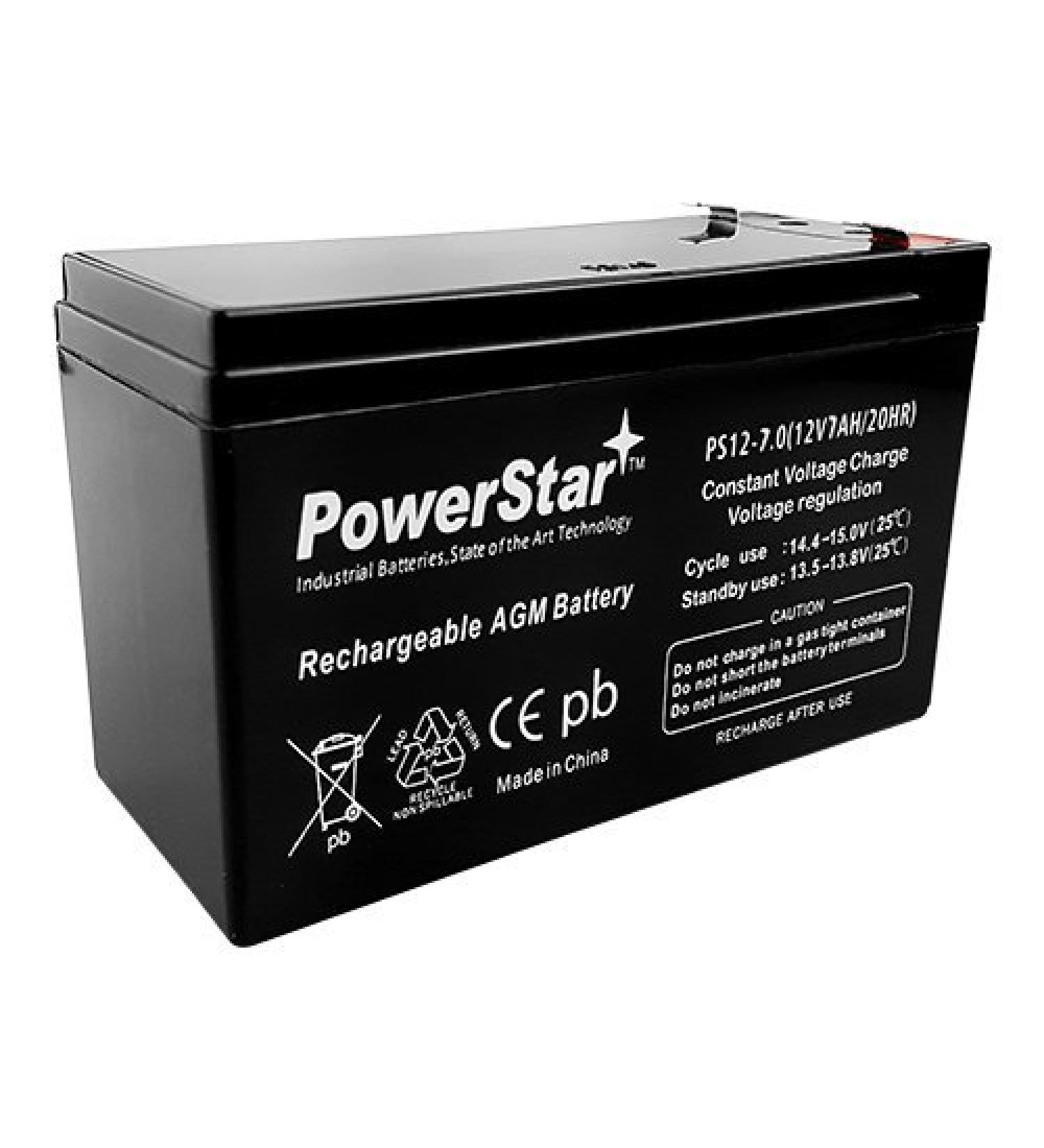 PowerStar 12V 7Ah Replacement Battery | SEC1075 Compatible | International Shipping Available - Buy Online on GoSupps.com