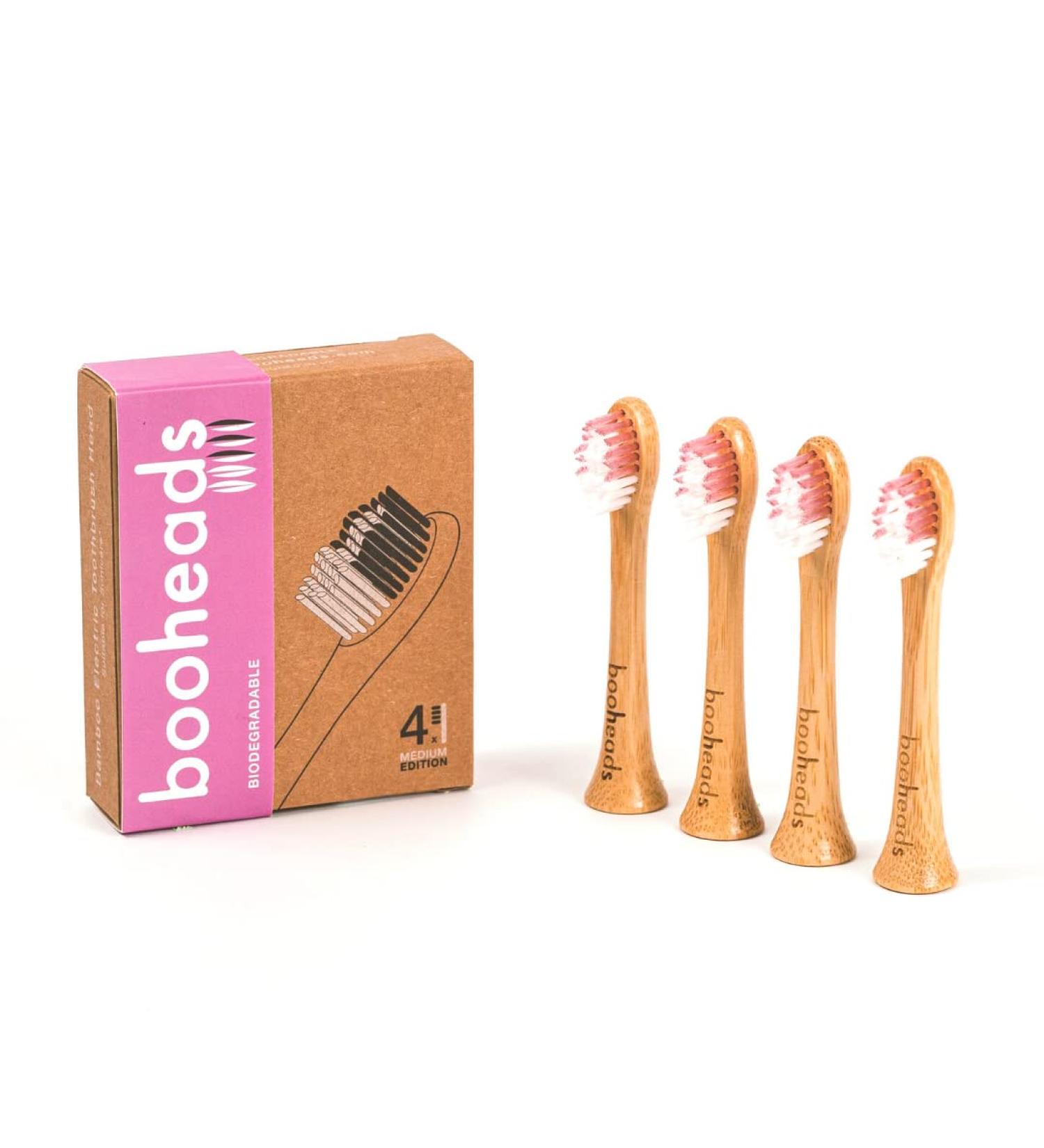 Booheads - Bamboo Electric Toothbrush Heads | Biodegradable & Eco-Friendly | Compatible with Sonicare Pink Edition - Buy Online on GoSupps.com