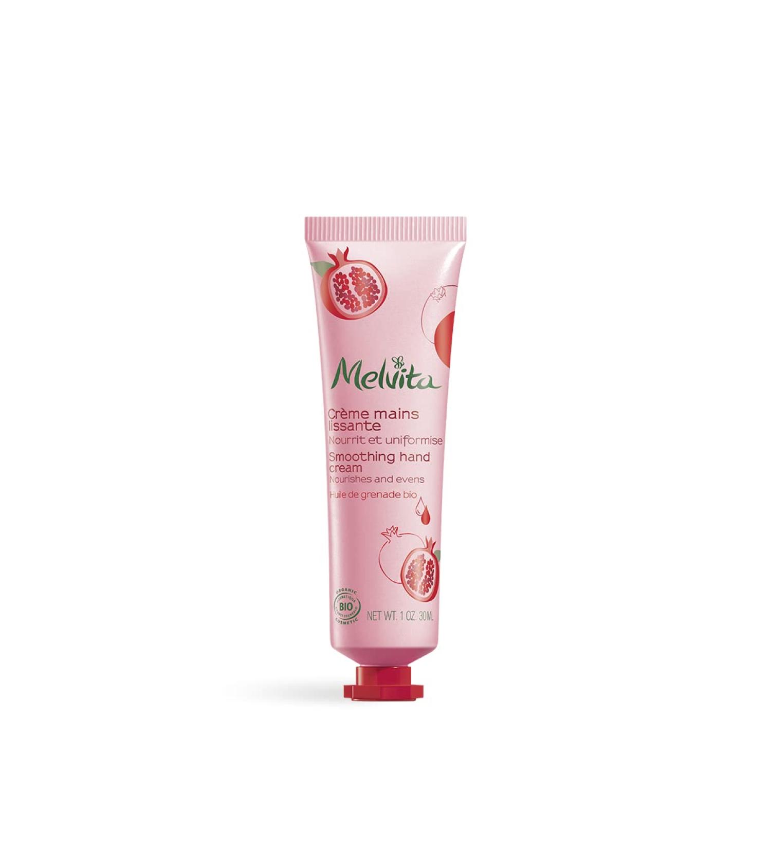 Melvita Smoothing Hand Cream - 99% Natural Bio-Certified Vegan Formula for Nourished & Protected Hands - Pomegranate - 30ml Tube - Buy Online on GoSupps.com