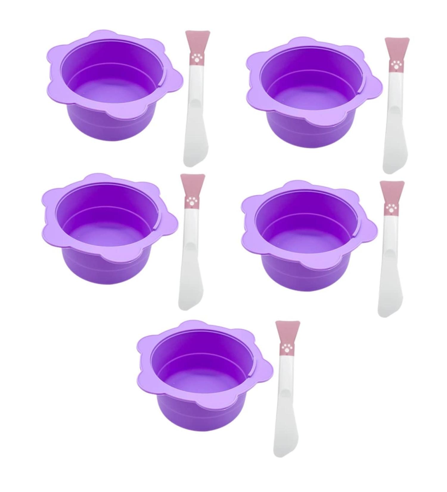 Buy Minkissy 5 Set Melting Wax Shell Masking Bowl - Silicone Heating Bowl for Hair Removal Masks | 14.5x10cm | International Shipping - Buy Online on GoSupps.com