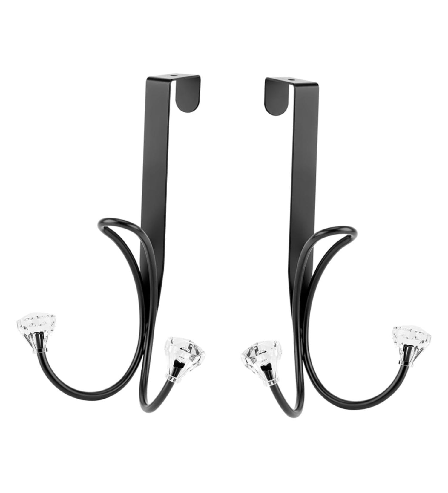 CIYODO 2pcs Hangers Towel Hook Over Door Clothes Hanger Rack Door Organizer Hook Hat Hooks Back Mount Blush Black 17.00X9.00X8.00CM - Buy Online on GoSupps.com