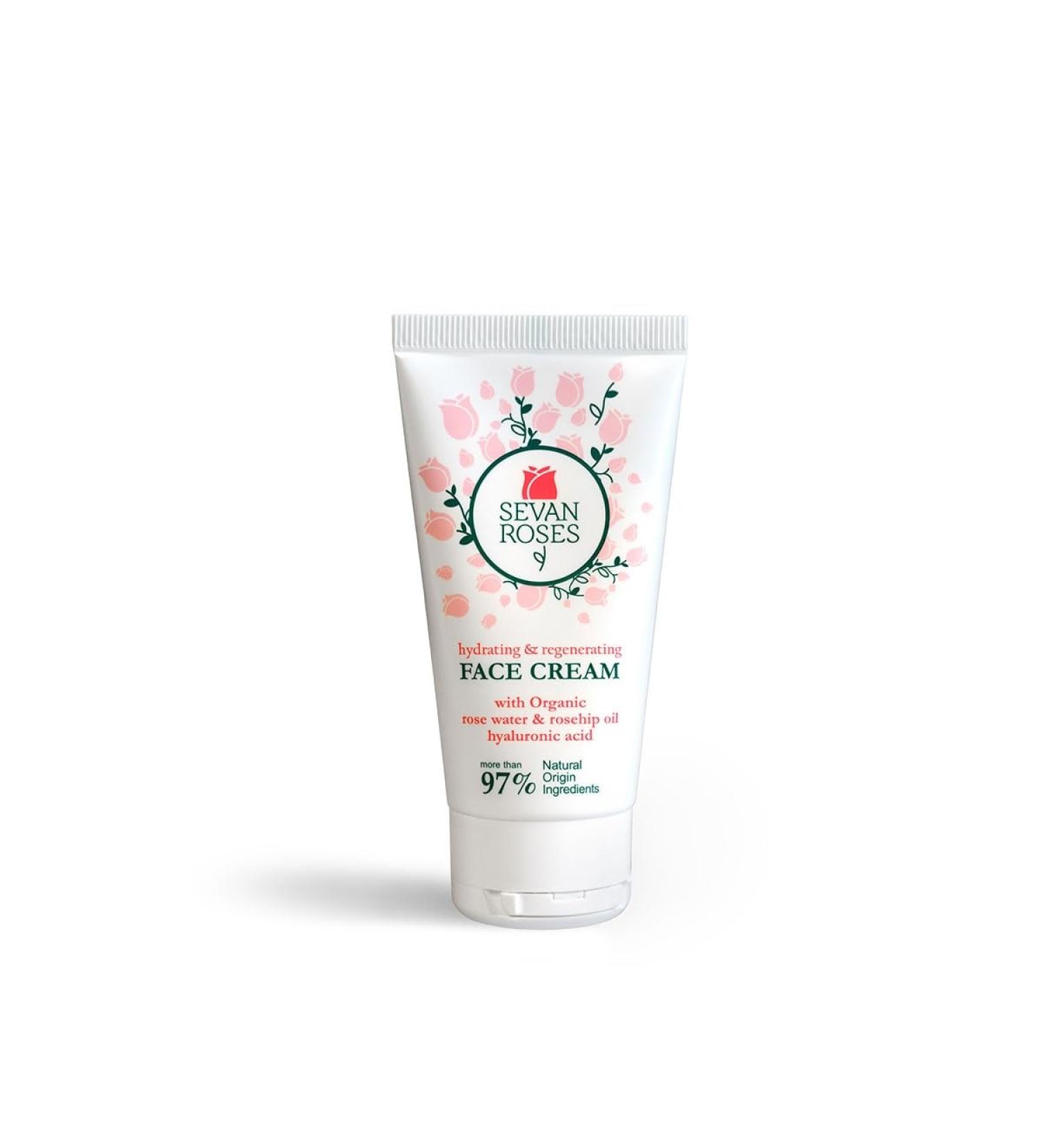 Moisturizer facial cream with rose water Seven Roses 50ml