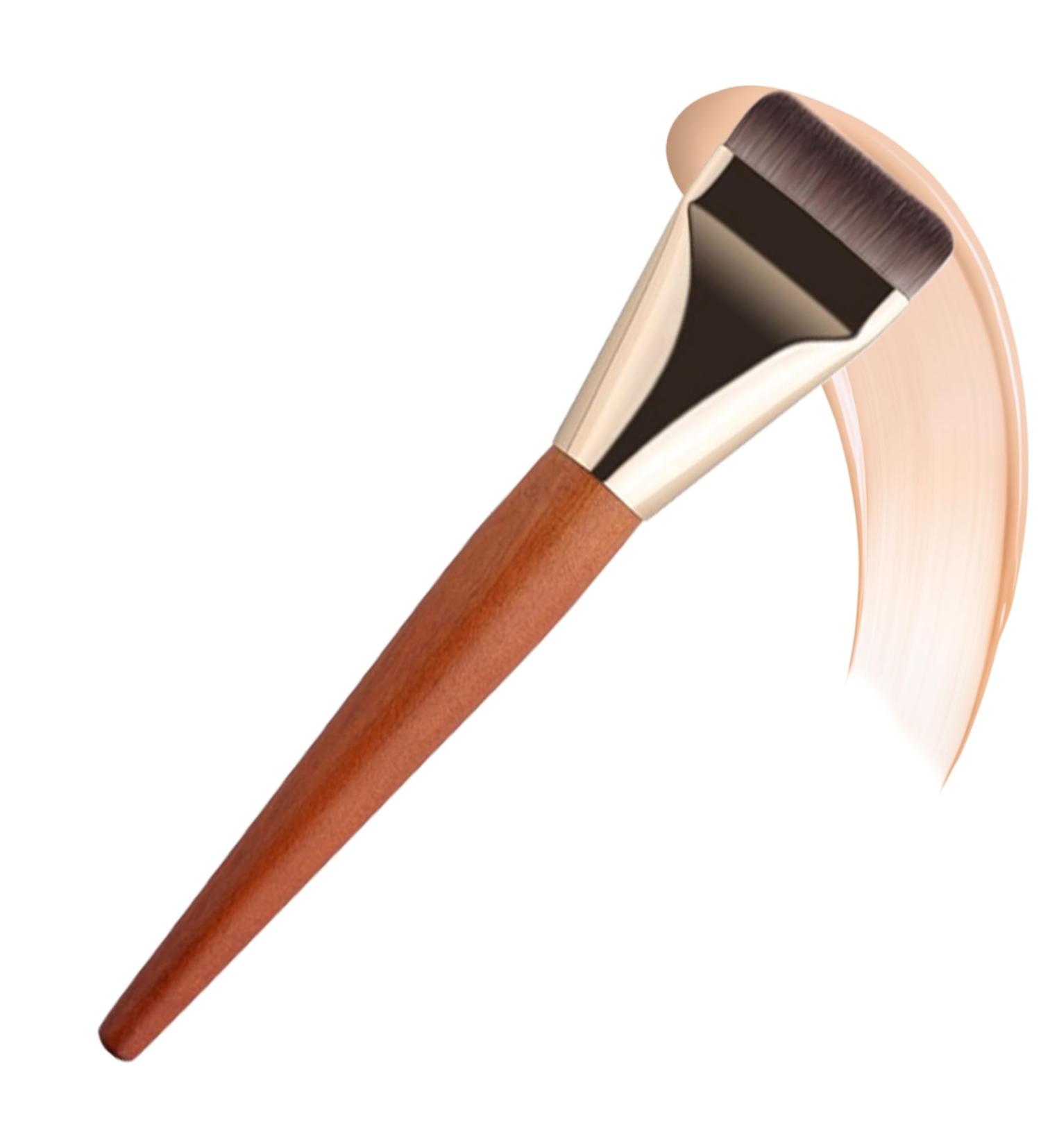 Ergonomic Wooden Handle Foundation Brush - Washable & Reusable Makeup Brushes for Flawless Application - Buy Online on GoSupps.com