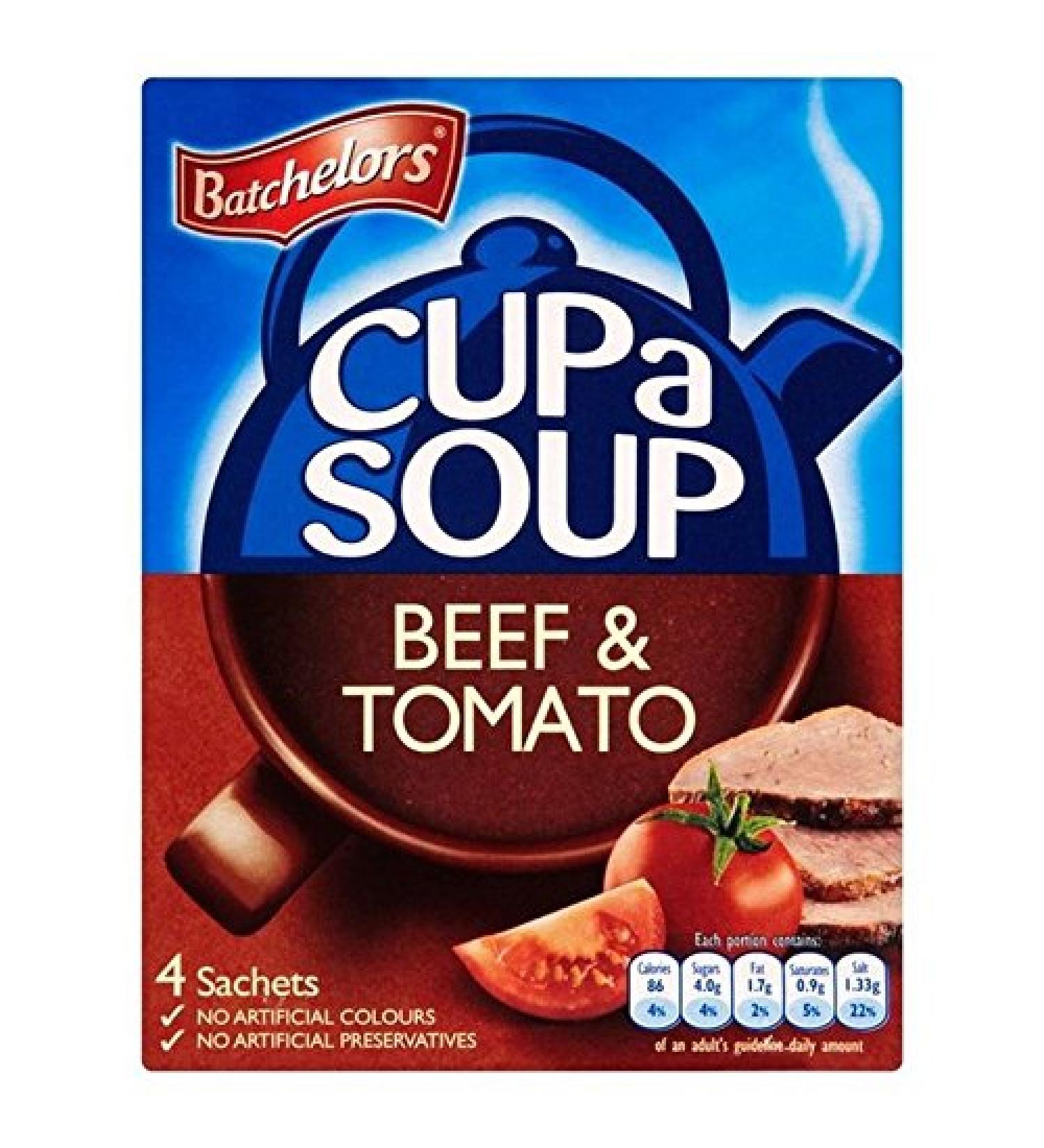Batchelors Batchelors Beef Tomato Soup Cup and 4 Bags 4 x 22 g (Pack of 2)