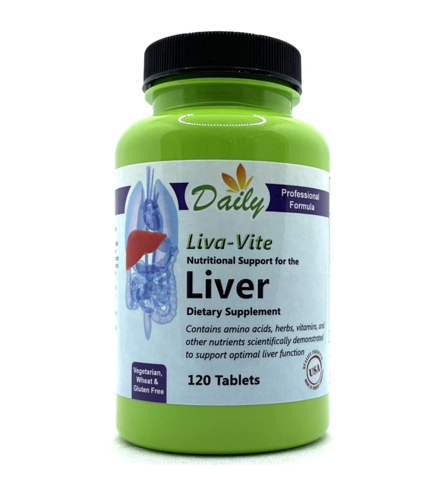 Daily Manufacturing Liva-Vite (L-Methionine Choline Inositol Taurine Dandelion Root Extract Milk Thistle Extract Black Radish Root Beet Root Uva Ursi & Goldenseal Root) - Buy Online on GoSupps.com