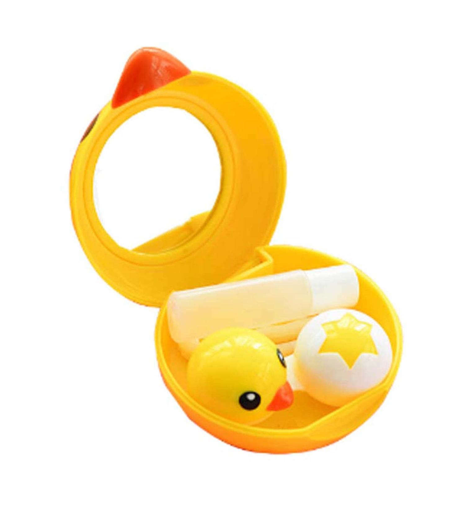 Myopia Contact Lens Case - Cute Yellow Duck Style Companion Box for Lens Care - Buy Online on GoSupps.com