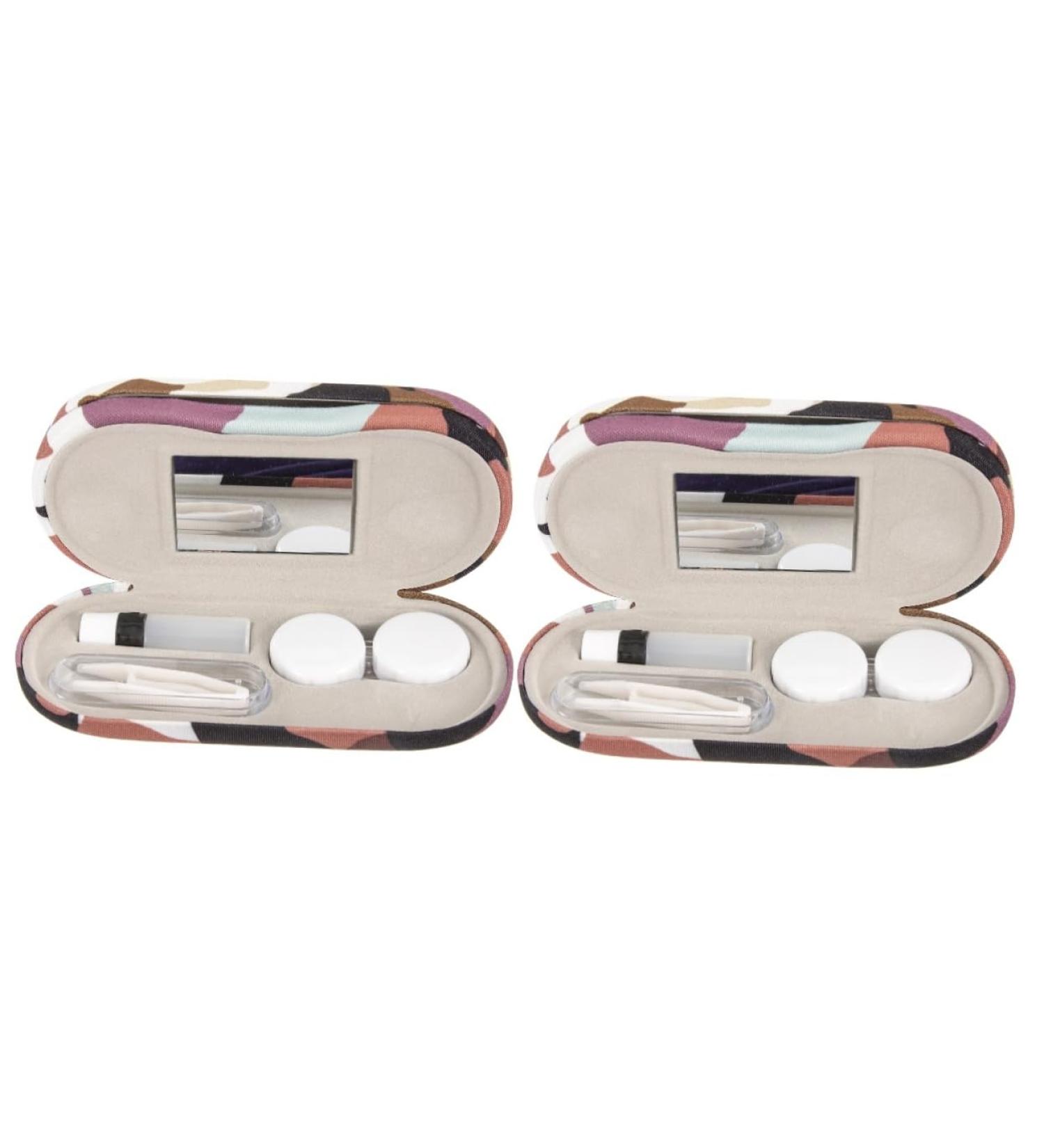 Buy Homsfou Dual-Purpose Glasses Case & Contact Lens Container - Travel-Friendly Storage Box with Flocked Cloth Design - Buy Online on GoSupps.com