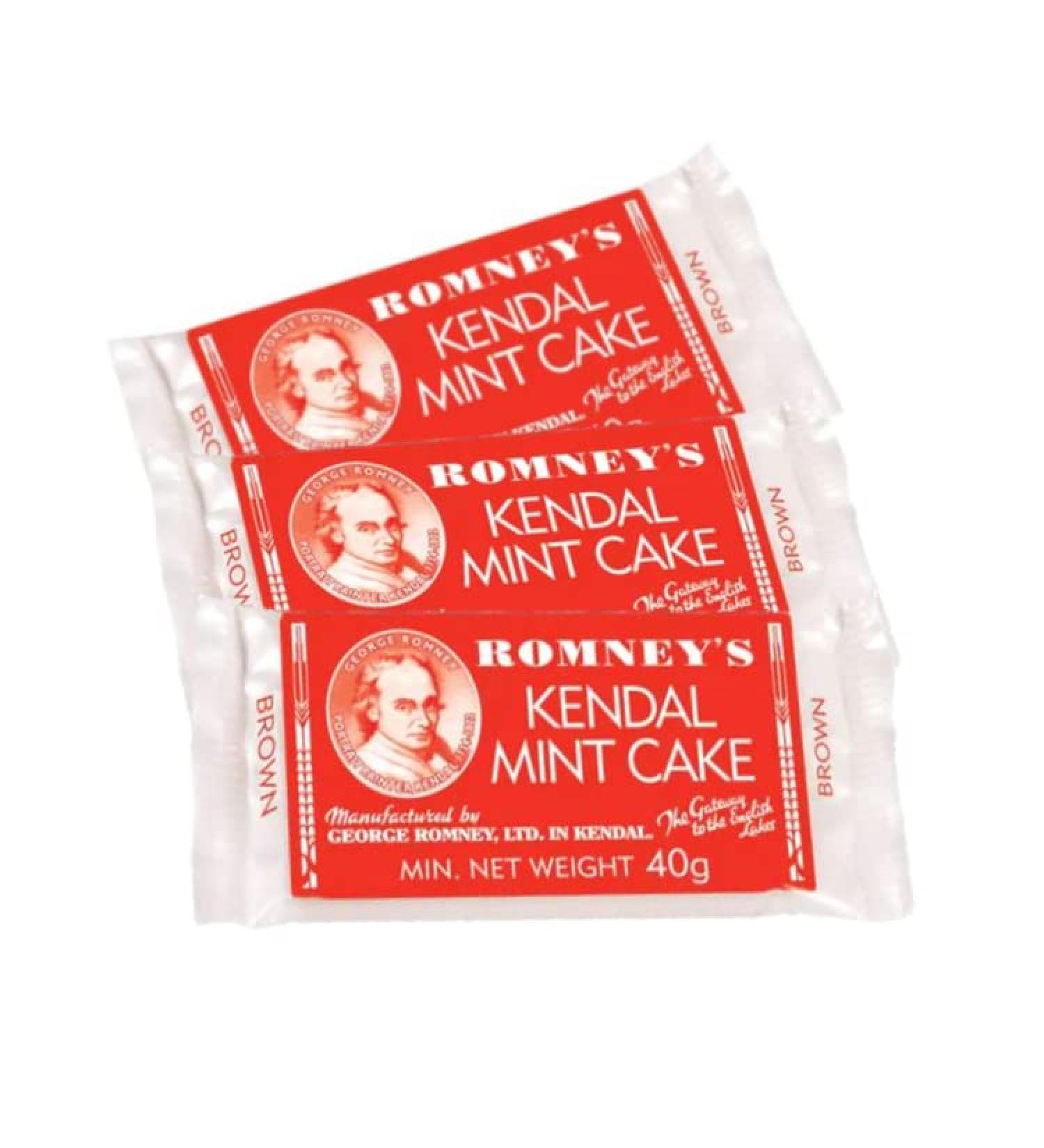 Kendal Mint Cake Romney's Brown Kendal Mintcake Bars 40g X3