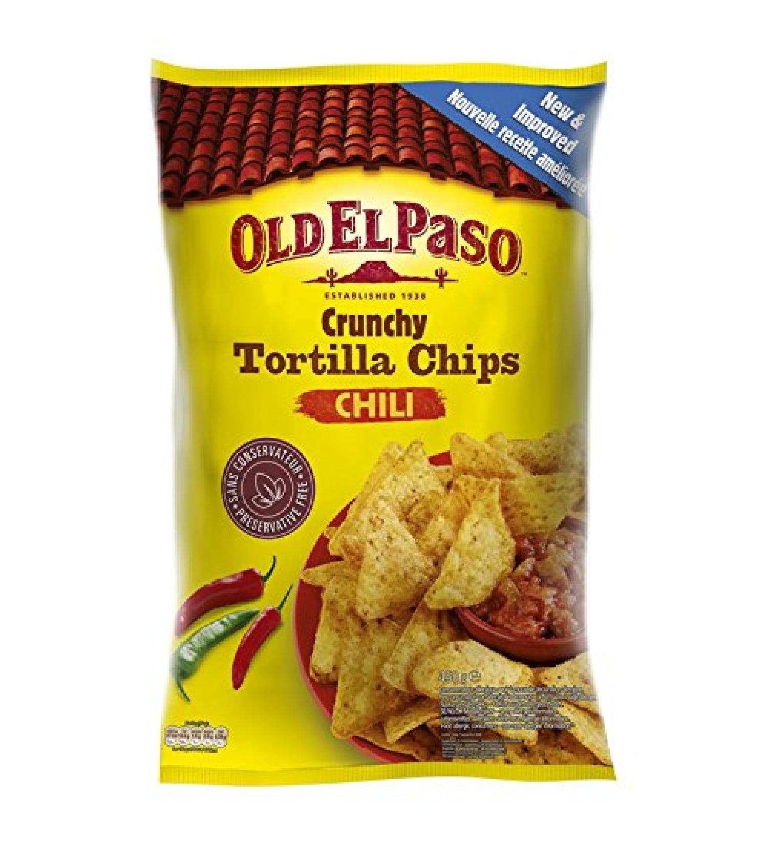 Old El Paso - Tortilla Chips Crunchy Chili 379 g - Pack of 3