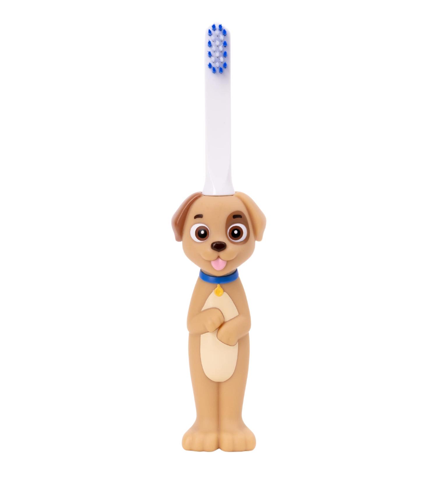 Kids Manual Toothbrush for Ages 2-10 - Petey The Puppy | Soft Bristles Easy Grip Handle & Bonus Replaceable Head - Buy Online on GoSupps.com