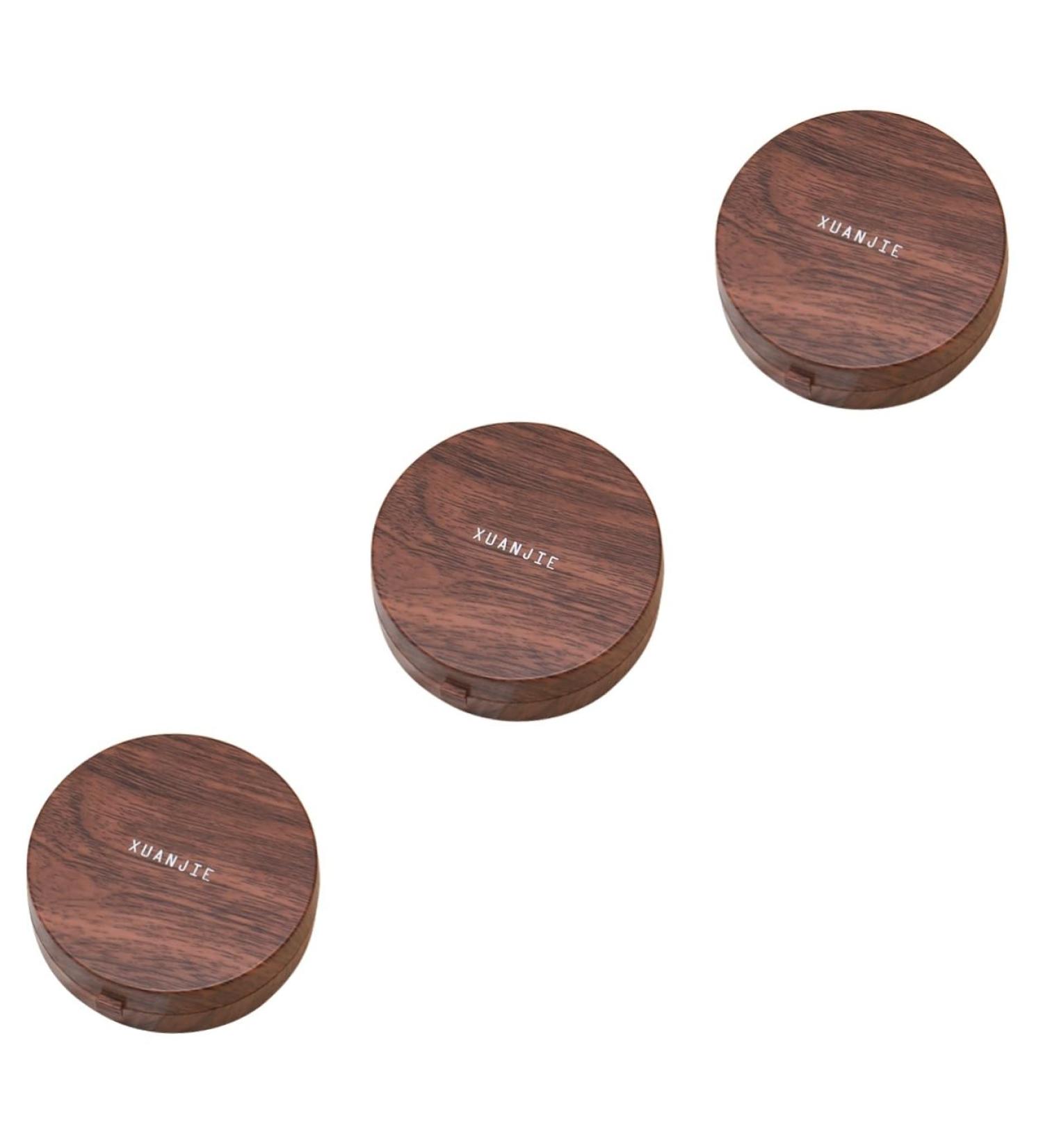 Shop Healvian Dark Eye Contact Lens Container Suitcase - Cleaning Kit & Storage Set with Twizzer & Solution | Perfect for Girls - Eco-Friendly Bamboo & Wood Design - Buy Online on GoSupps.com