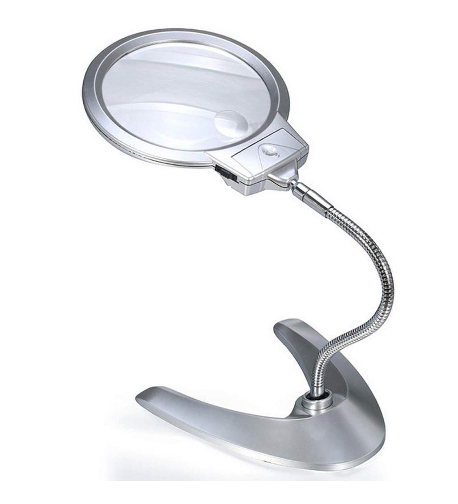 LED High-Definition Light Hose Desktop Glass Large Lens Bracket Type 130mm Magnifiers - Buy Online on GoSupps.com