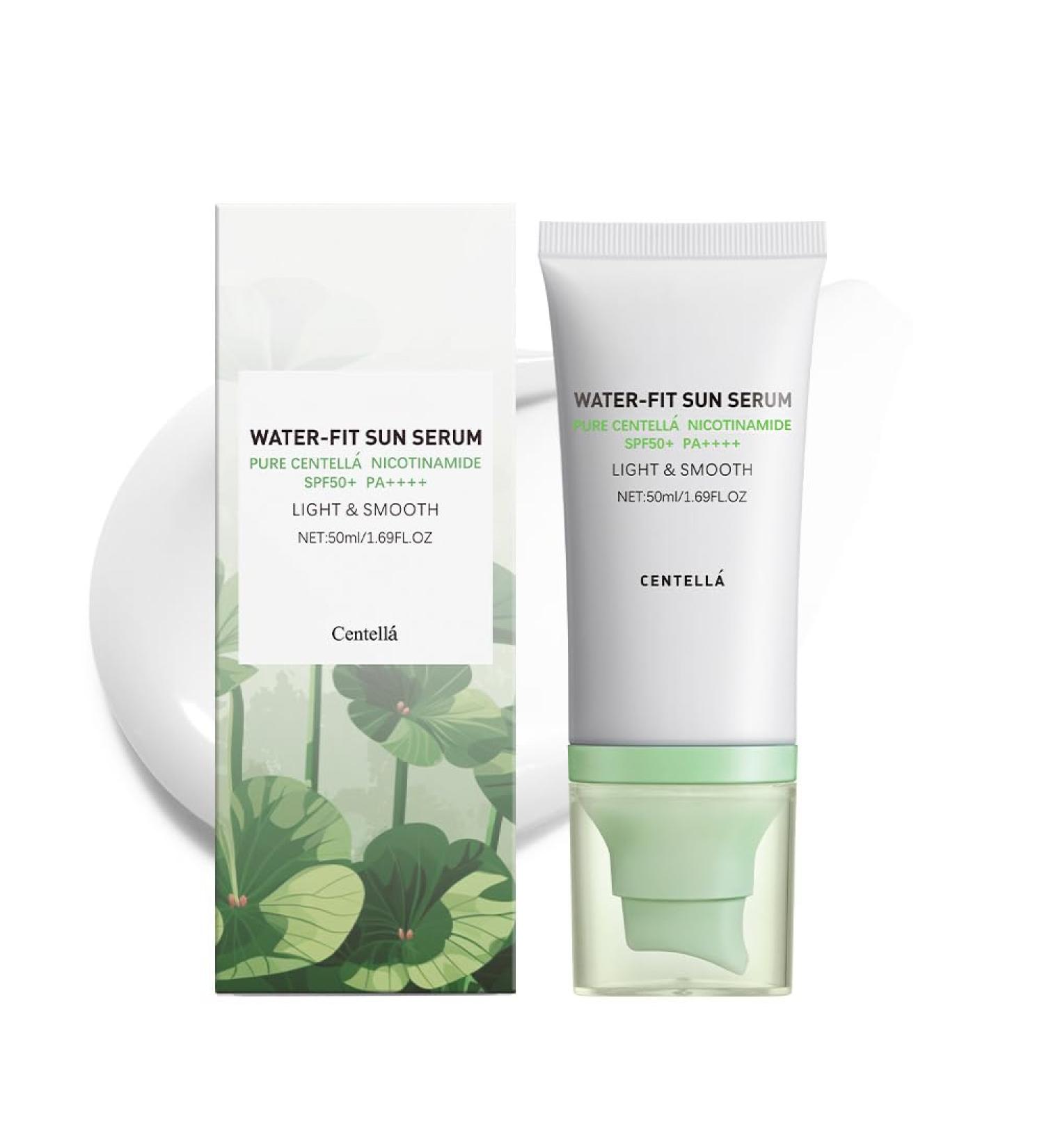 Centella Sunscreen SPF50+ PA++++ 50ml - Pure Centella Asiatica Water-Fit Sun Serum Light & Smooth Skin Protection - Buy Online on GoSupps.com