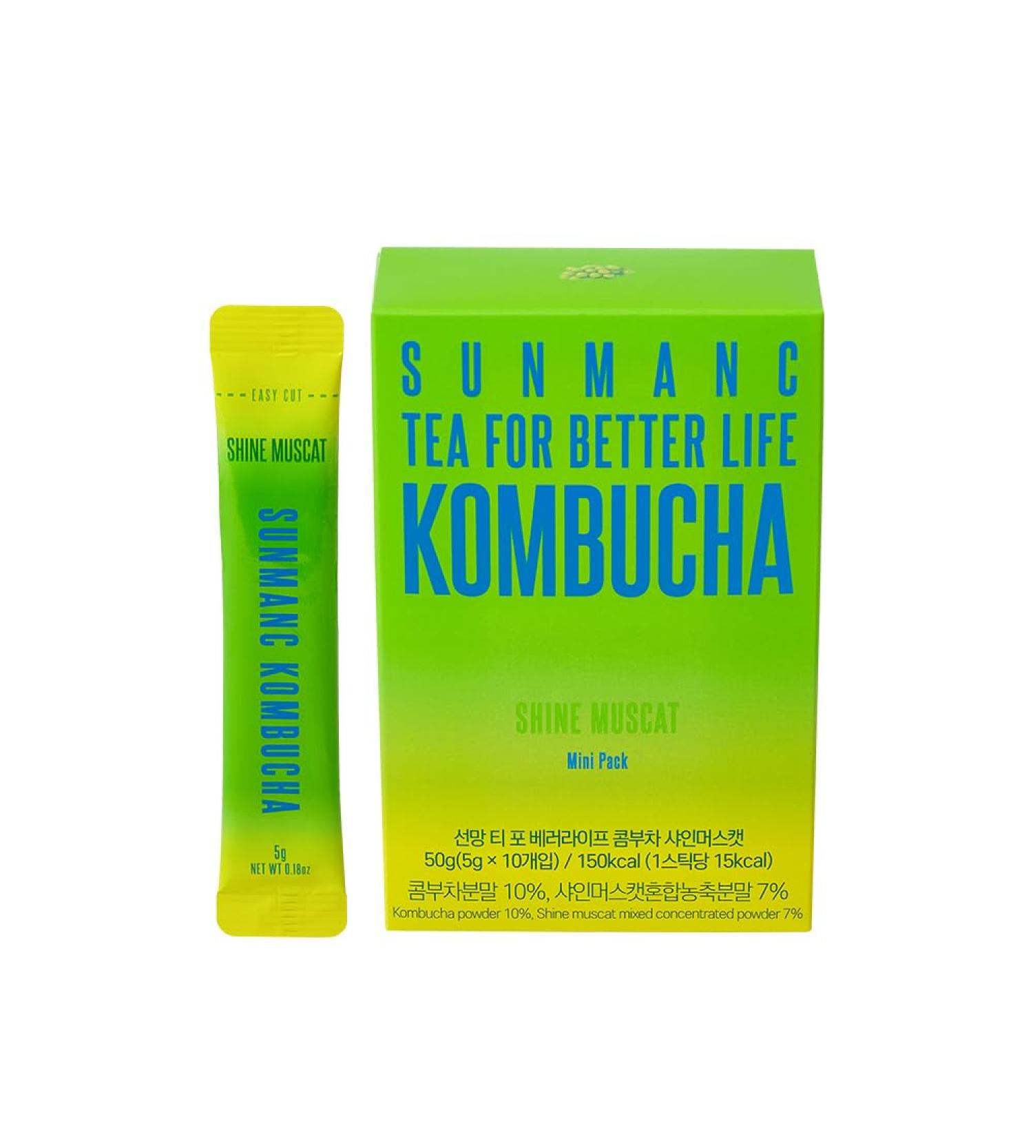 Buy SUNMANC Kombucha Powder (Shine Muscat) - 10 Packets Low Calorie Probiotic Drink Mix Sugar-Free Sparkling Tea Powder for International Shipping - Buy Online on GoSupps.com