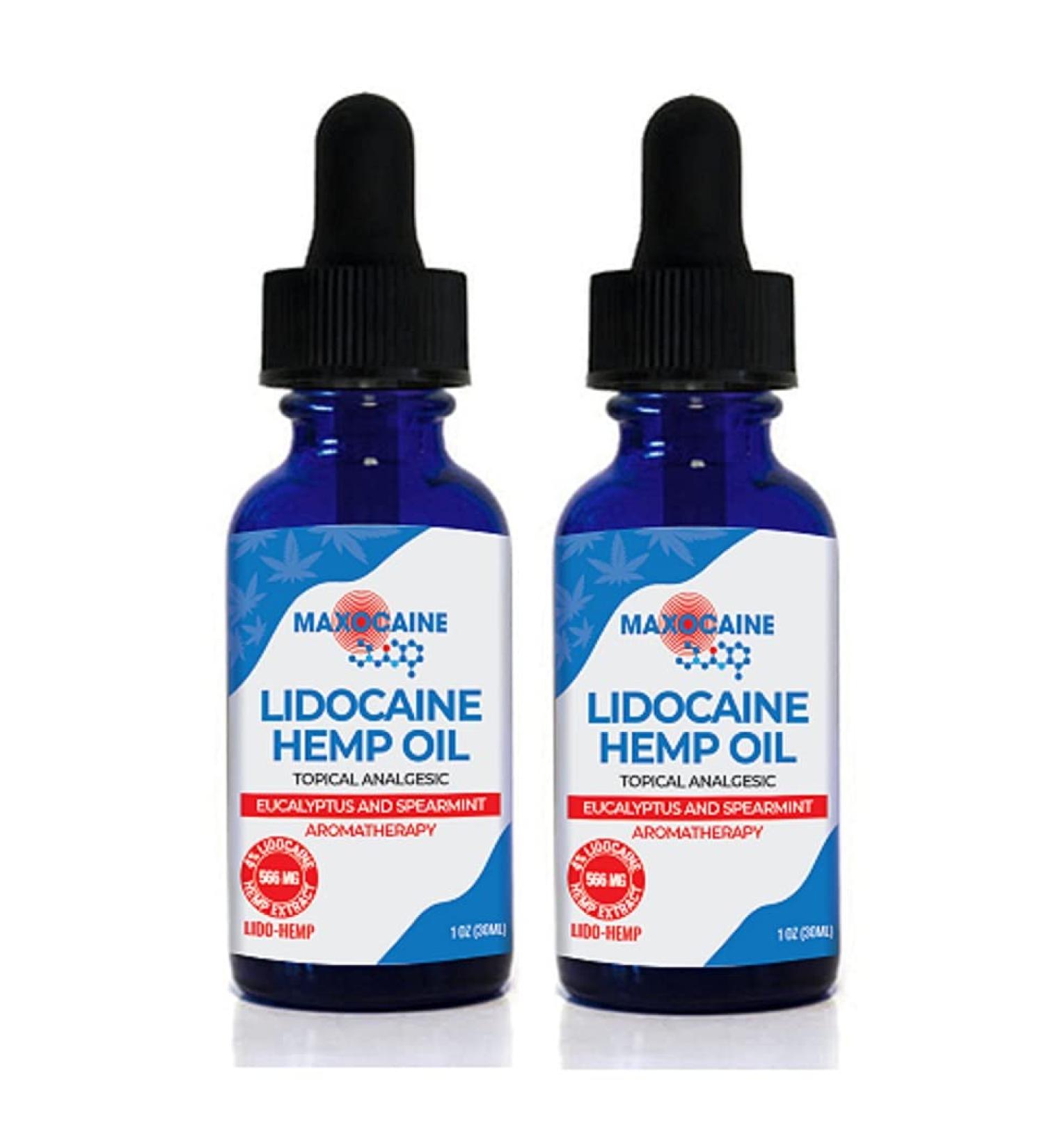 Lido-Hemp Oil: Natural Pain & Stress Relief with Eucalyptus & Spearmint - Premium Holistic Solution with Lidocaine & Hemp Extract - Buy Online on GoSupps.com