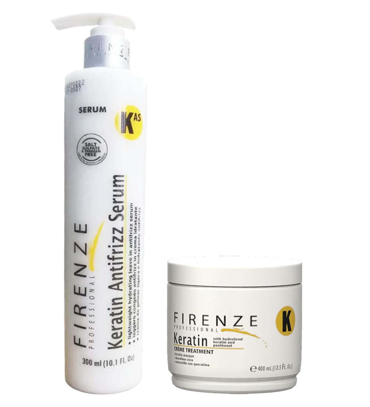 Firenze Professional Keratin Antifrizz Bundle - Leave-in Serum & Mask Treatment Pack with Free Red Gift Bag - 3.37 Fl Oz (Pack of 3) - Buy Online on GoSupps.com