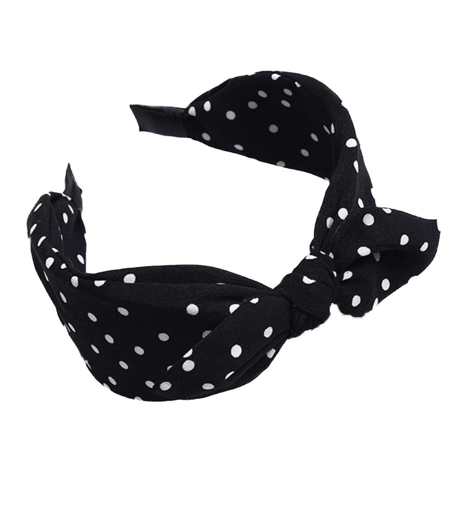 Buy Women's Polka Dot Bow Headband - Wide Black Band | Trendy & Stylish Accessory - Buy Online on GoSupps.com