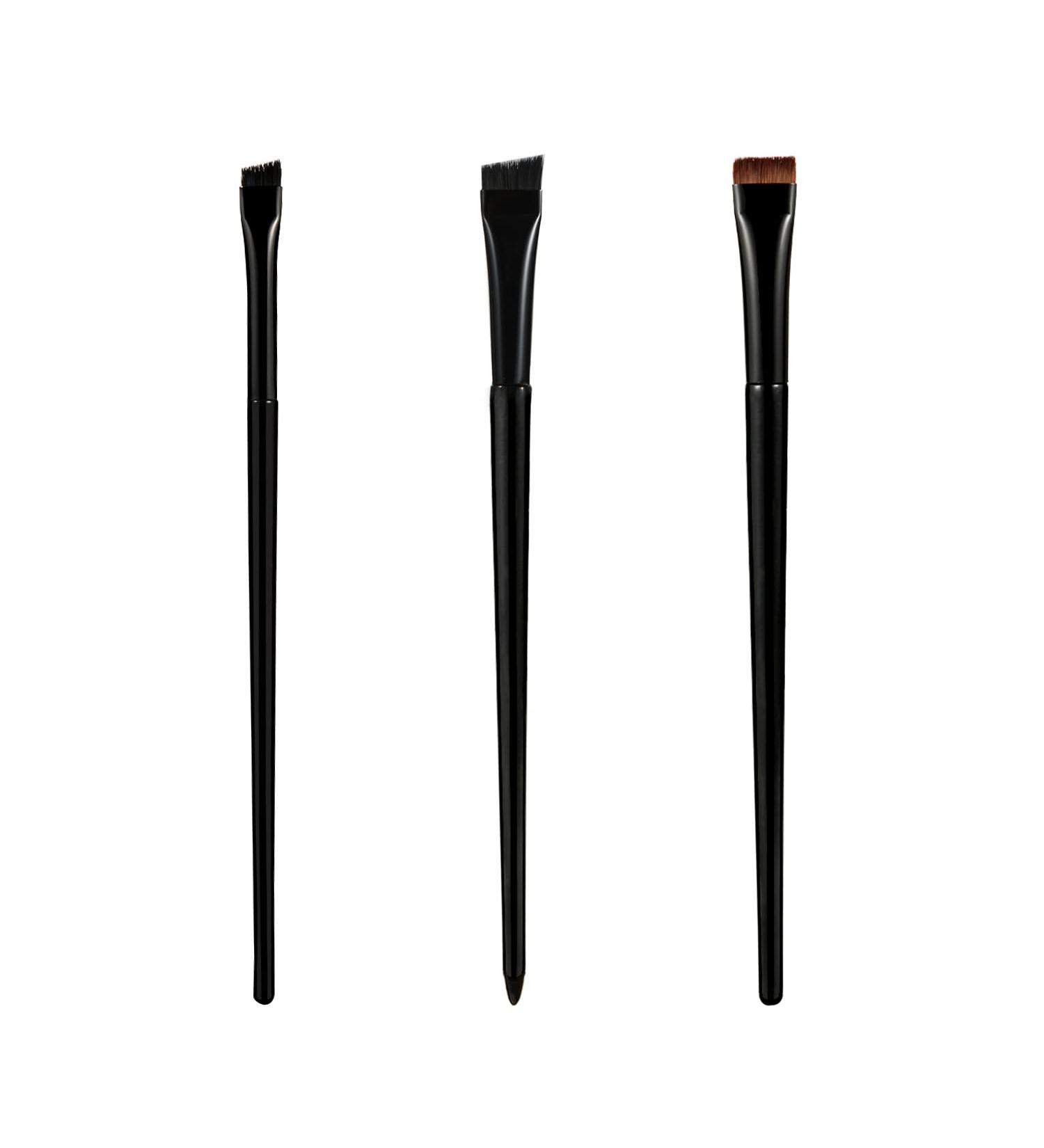 3pcs Eyebrow Eyeliner Brush Set - Flat Thin & Beveled Precision Design for Eye Makeup - Buy Online on GoSupps.com