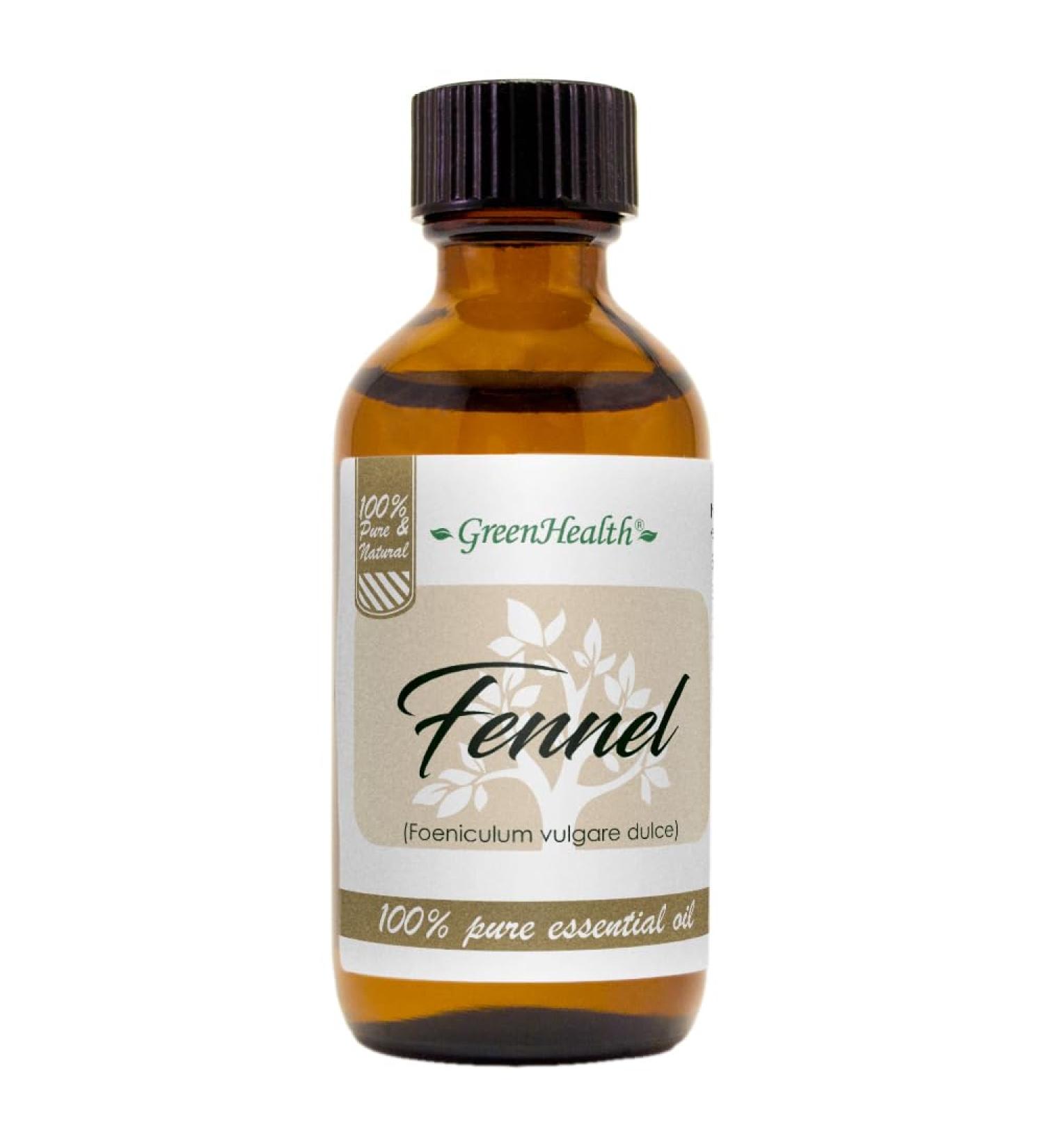Fennel Essential Oil 2 fl oz (59 ml) Glass Bottle w/Glass Dropper 100% Pure Essential Oil GreenHealth - Buy Online on GoSupps.com