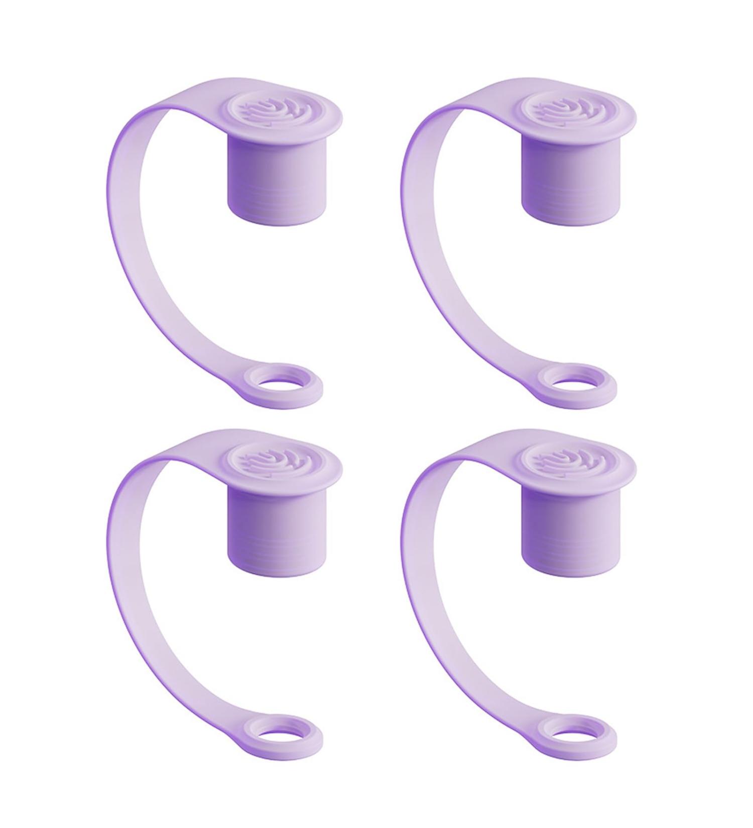 Erhigher Silicone Straw Sleeve Straw Cup Cleanliness Cover 4pcs Silicone Straw Cover Set for Tumblers Easy to Clean Durable Straw Topper Hats Purple - Buy Online on GoSupps.com
