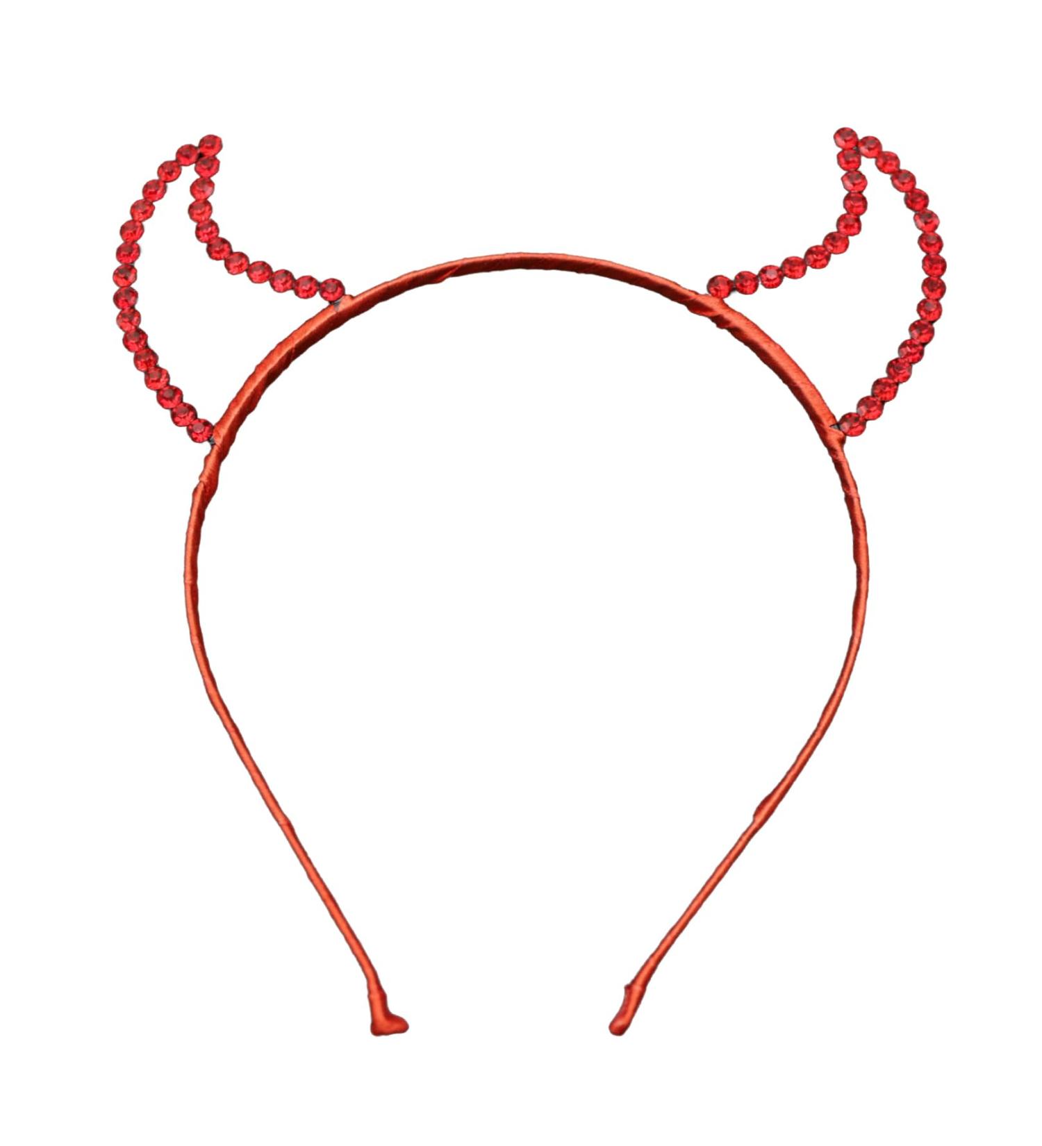 VilaGi Halloween Devil Horns Headband Red Rhinestone Hairband Headband Makeup Party Halloween Carnival Party Masquerade Cosplay Fancy Dress Women Girls Hair Accessories Headband Costume Accessories - Buy Online on GoSupps.com