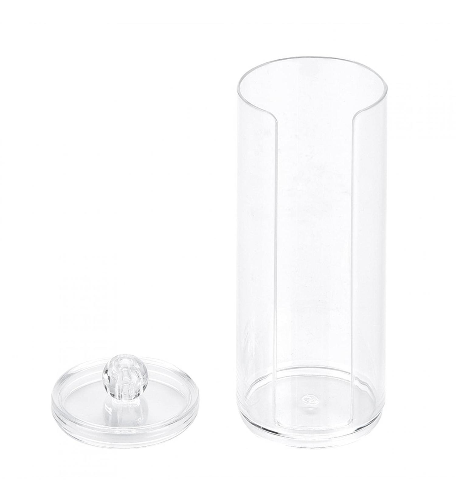 Transparent Round Cotton Pad Organizer - Acrylic Storage Case for Accessories & Cotton Puff Holder - Buy Online on GoSupps.com